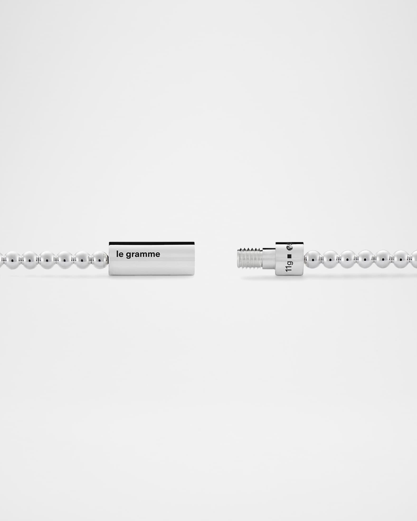 Le Gramme Men's Polished Silver Beaded Bracelet | Neiman Marcus