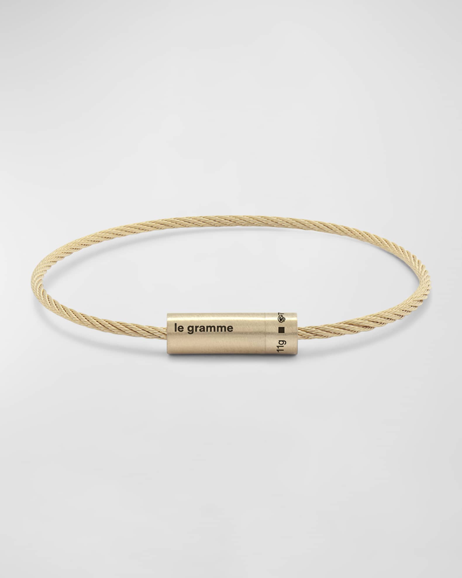 Men's Brushed 18K Yellow Gold Cable Bracelet  0