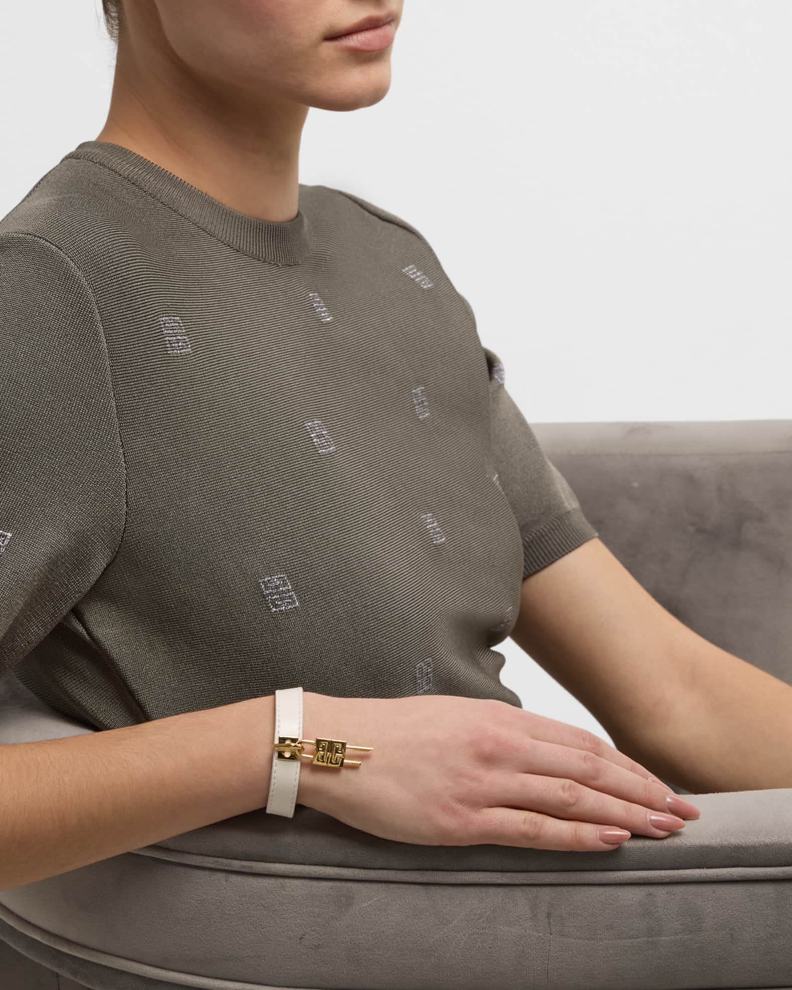 GIVENCHY パドロック ブレスレット ミニ メタル＆レザー GIVENCHY パドロック ブレスレット ミニ メタル＆レザー