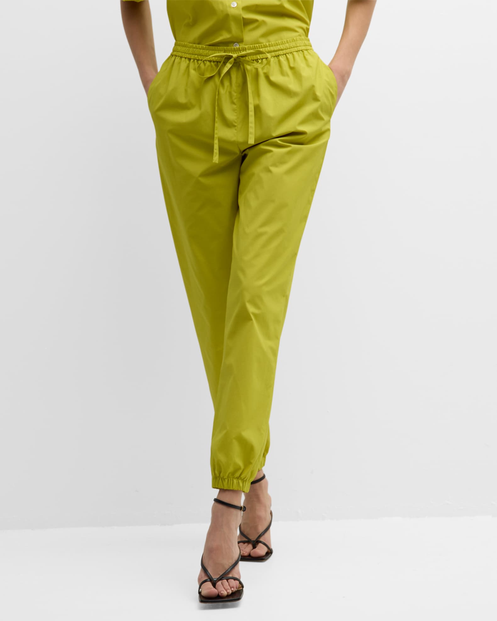 Natori Cropped Cotton Poplin Pants | Neiman Marcus