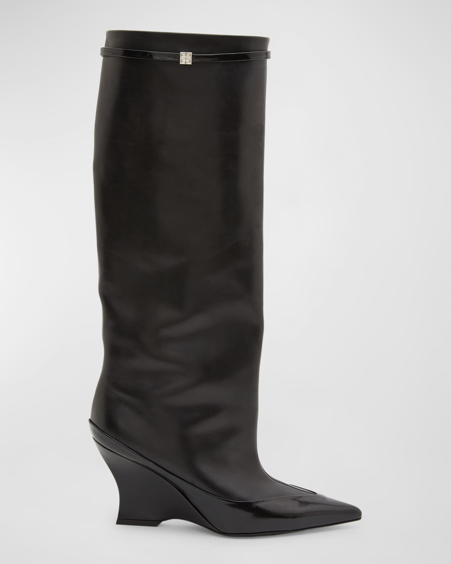 Givenchy Raven Leather Wedge Tall Boots