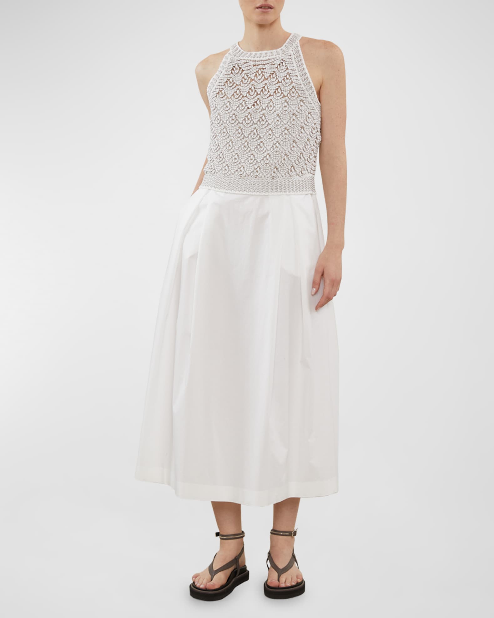 Peserico short-sleeve midi dress - White
