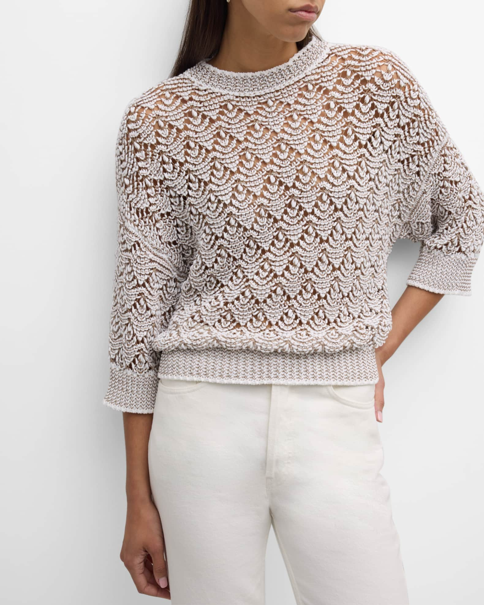 Peserico open-knit cotton cardigan - Neutrals