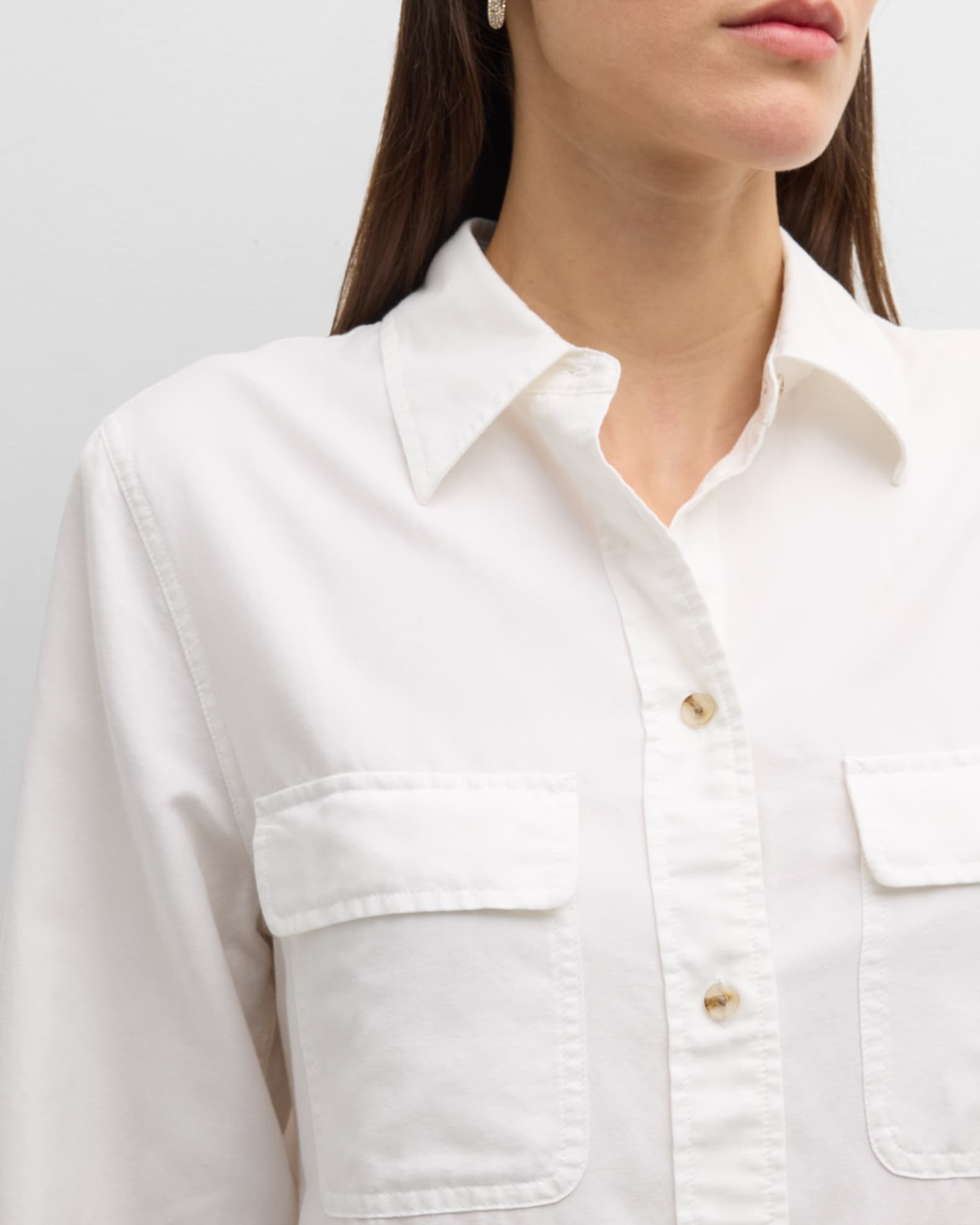 Vince Half Button Long Sleeve Shirt