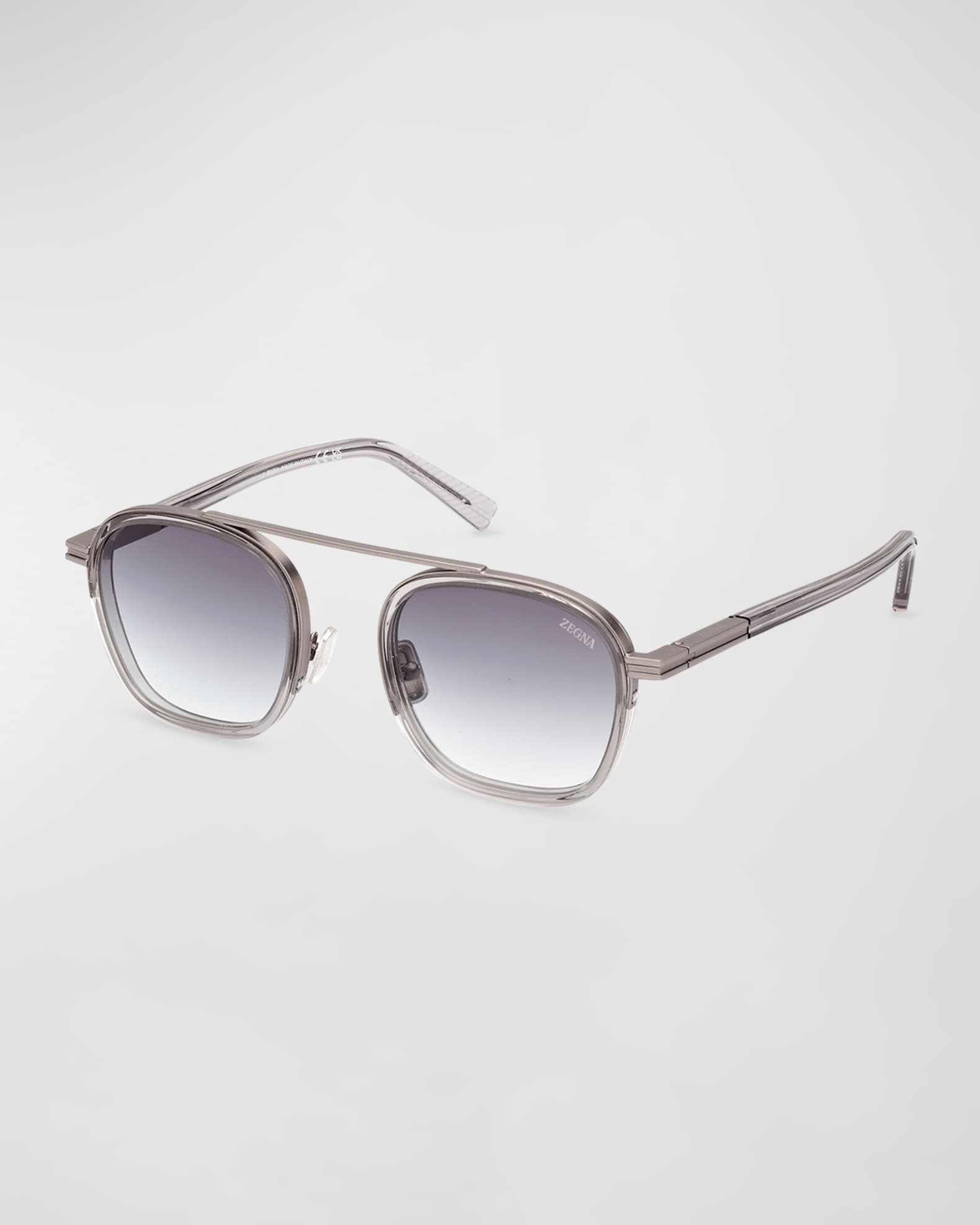 Men's Orizzonte I Geometric Acetate and Metal Sunglasses 0