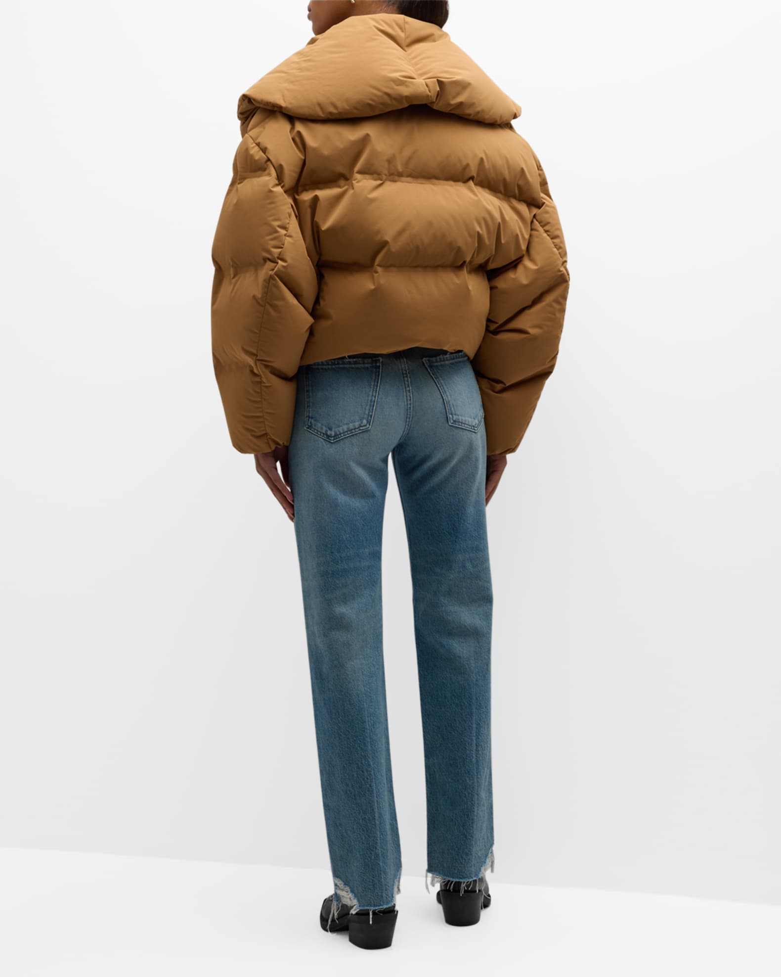 shawl puffer jacket