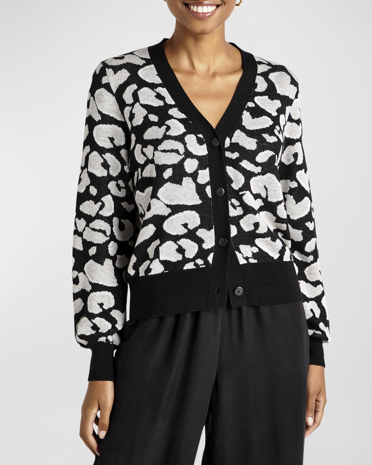 Short leopard new arrivals print cardigan
