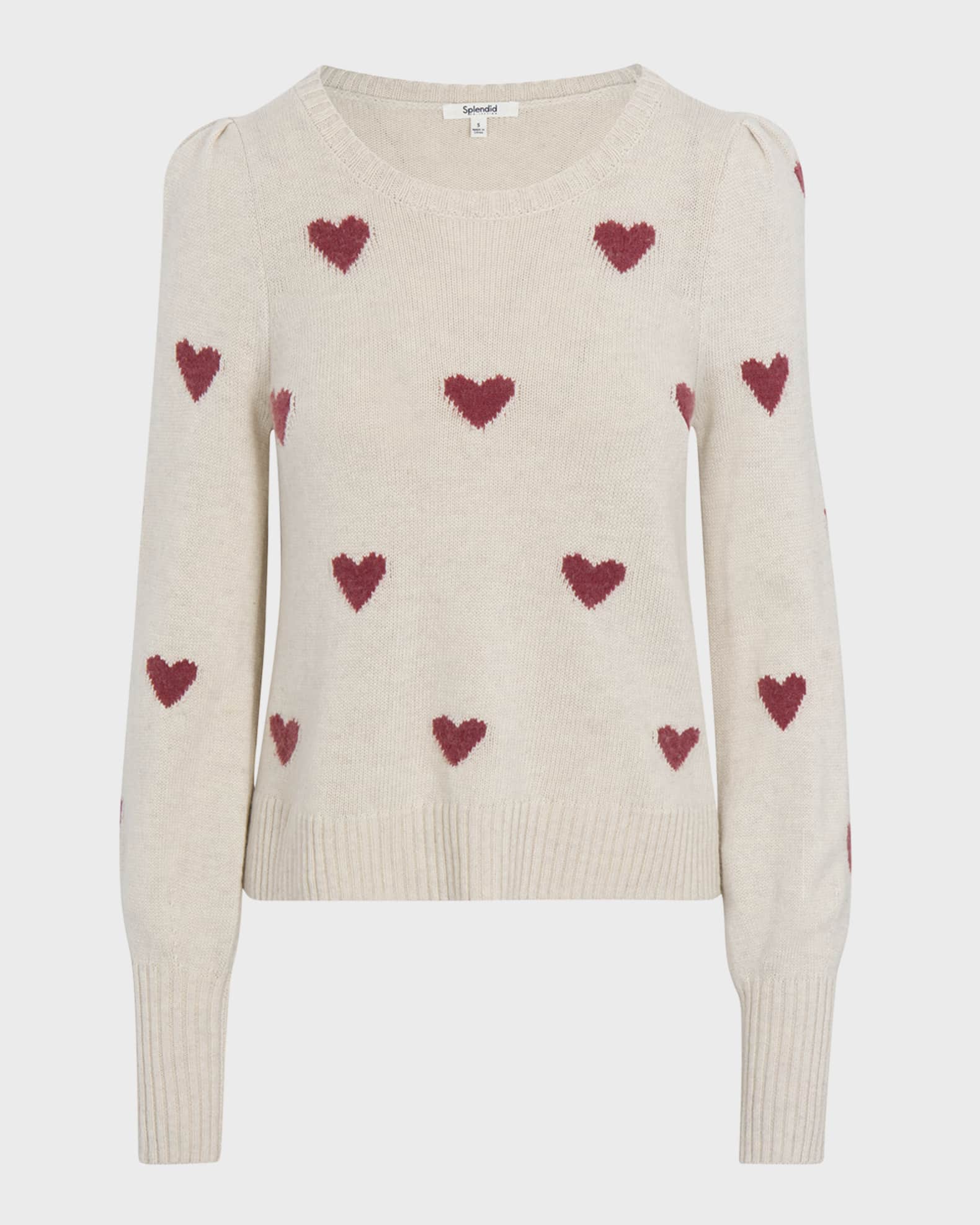 Splendid Annabelle Heart Knit Wool-Blend Sweater | Neiman Marcus