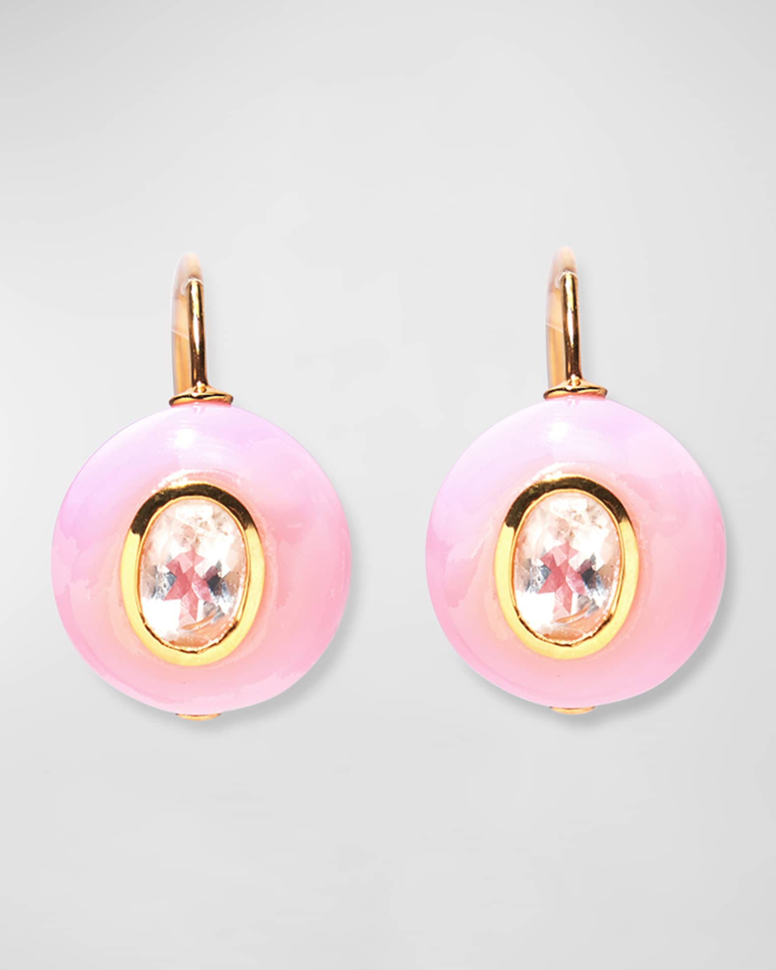 LOUIS VUITTON 18K Pink Gold Diamond Mother of Pearl Pink Opal B