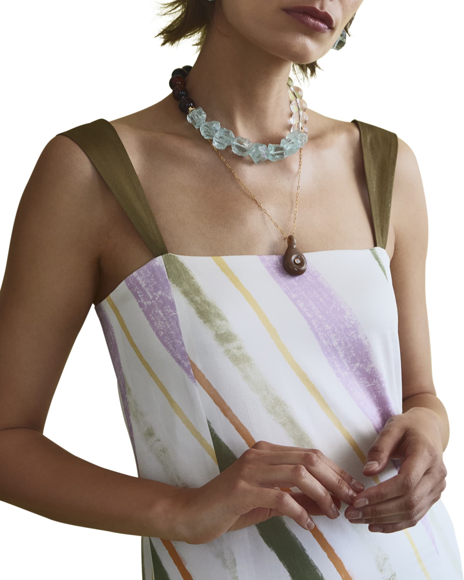 Lizzie Fortunato Glacier Bay 24K Gold Plated Beaded Collar Necklace