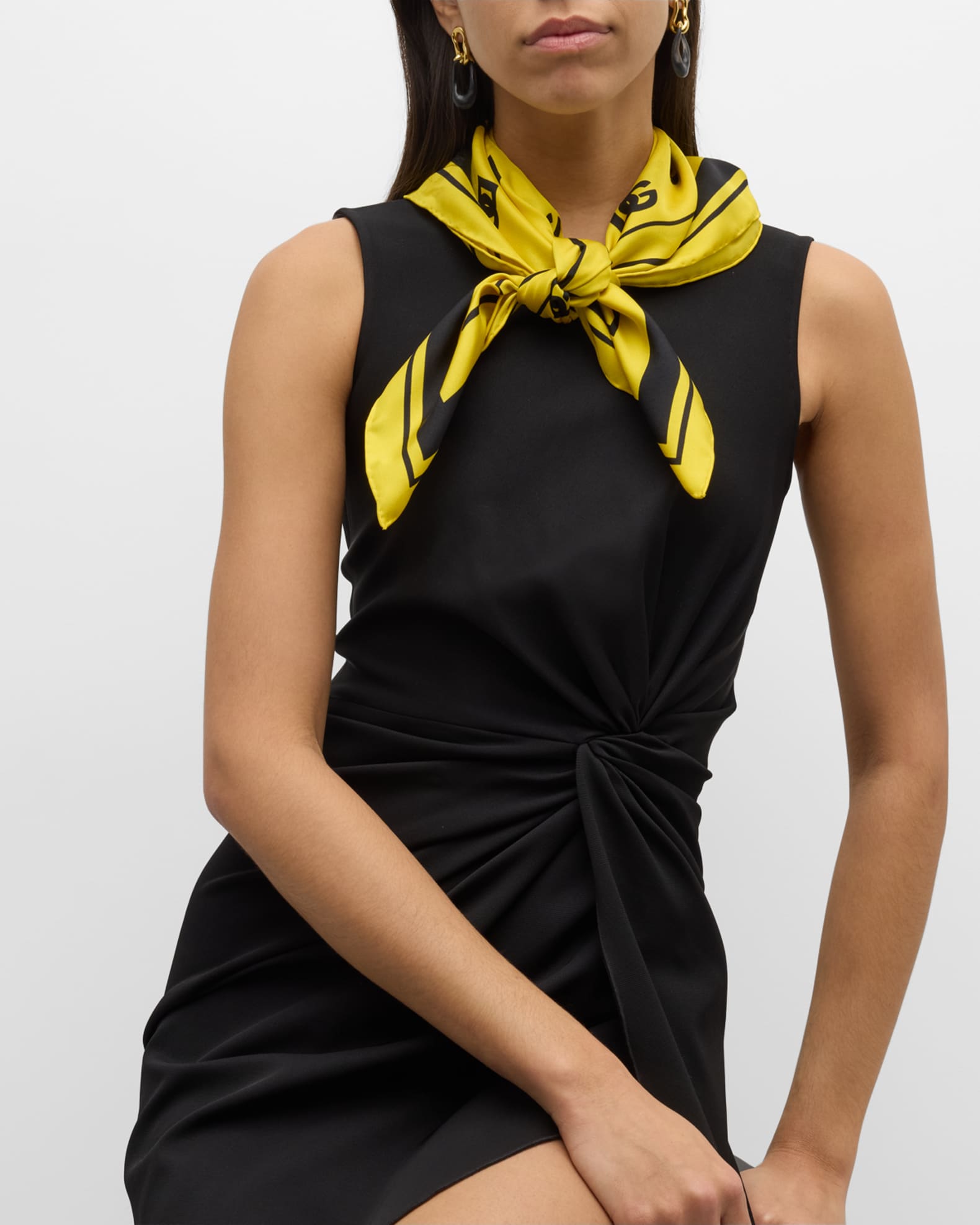All-Over DG Monogram Silk Twill Square Scarf  1