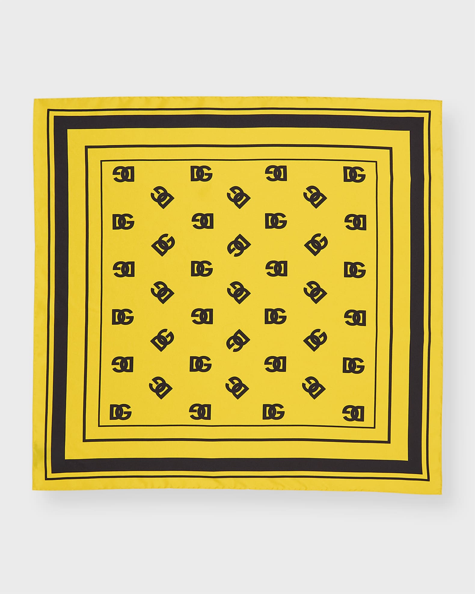 All-Over DG Monogram Silk Twill Square Scarf  0