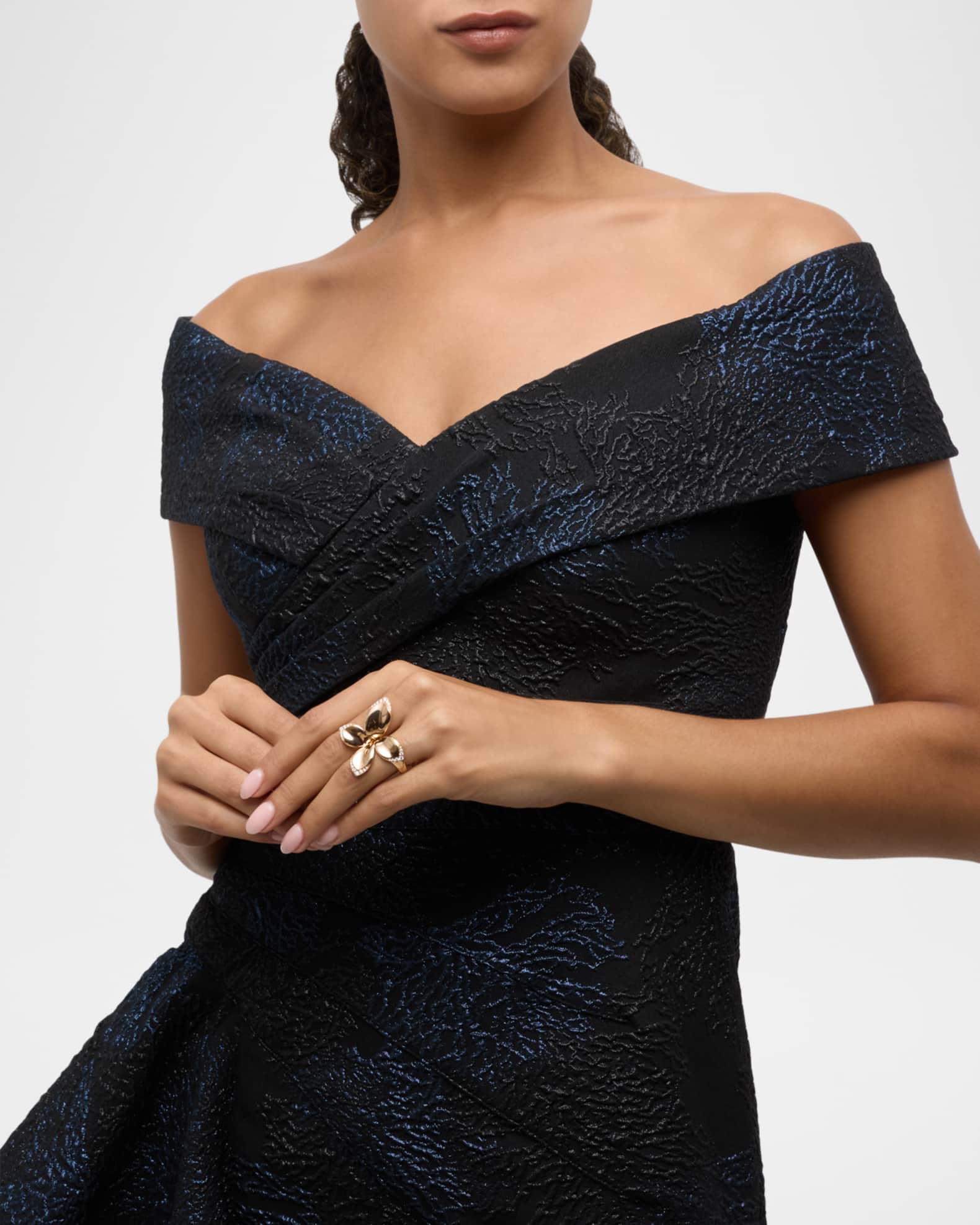 Pasquale Bruni Giardini Segreti 18K Red Gold Flower Ring with Diamond