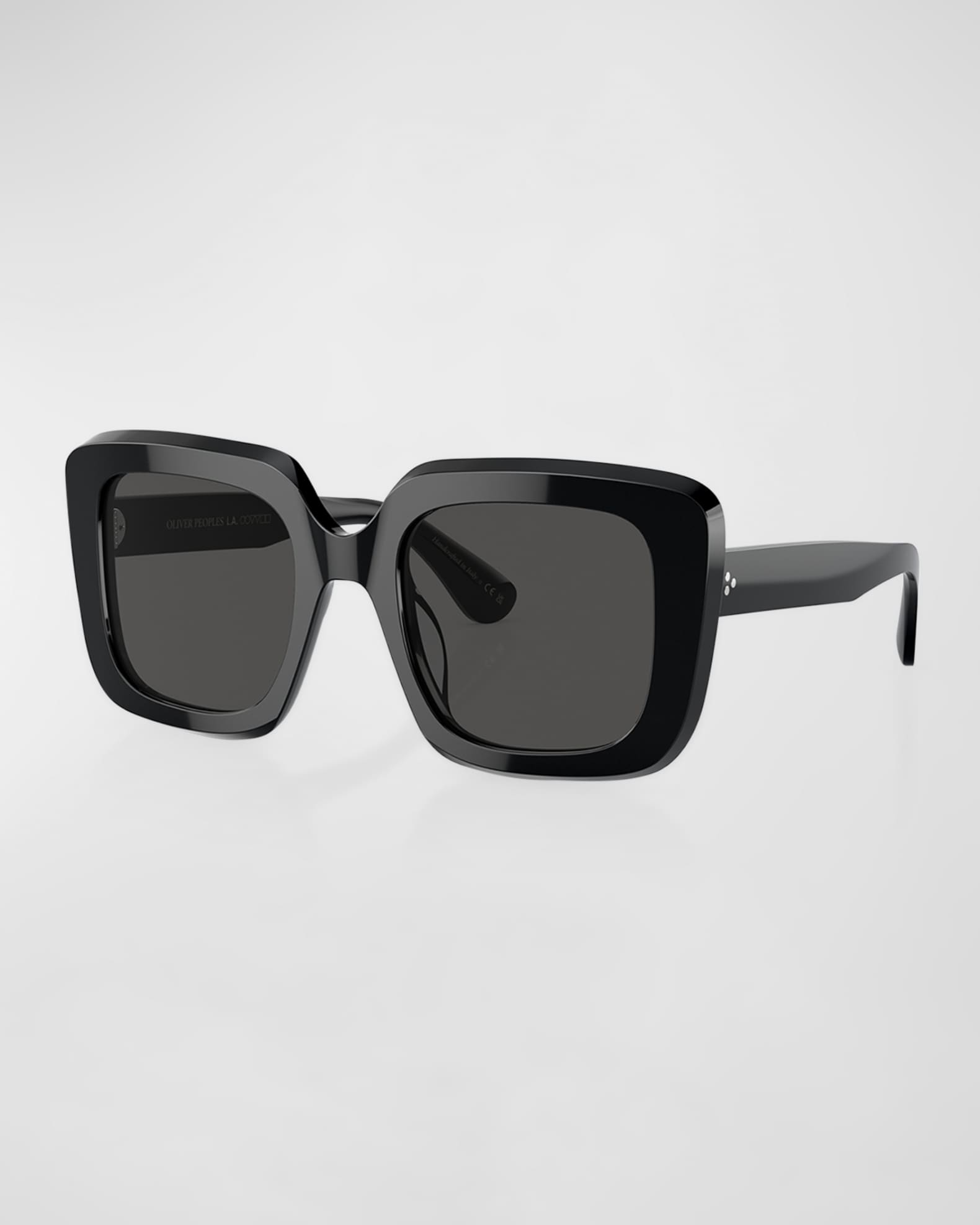 Oliver Peoples Franca Beveled Acetate Square Sunglasses Neiman