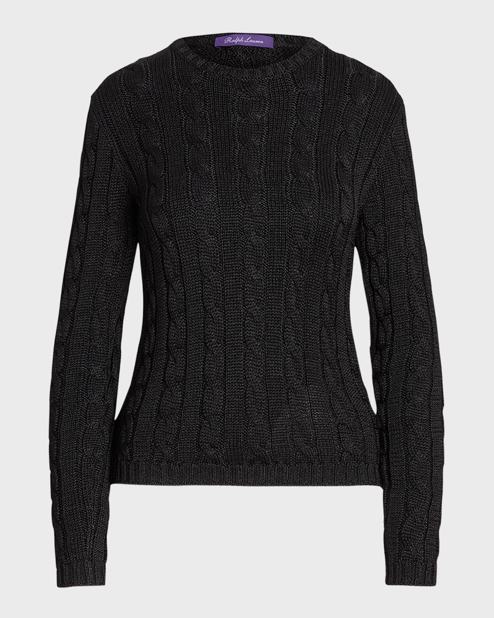 Cable High Shine Silk Sweater