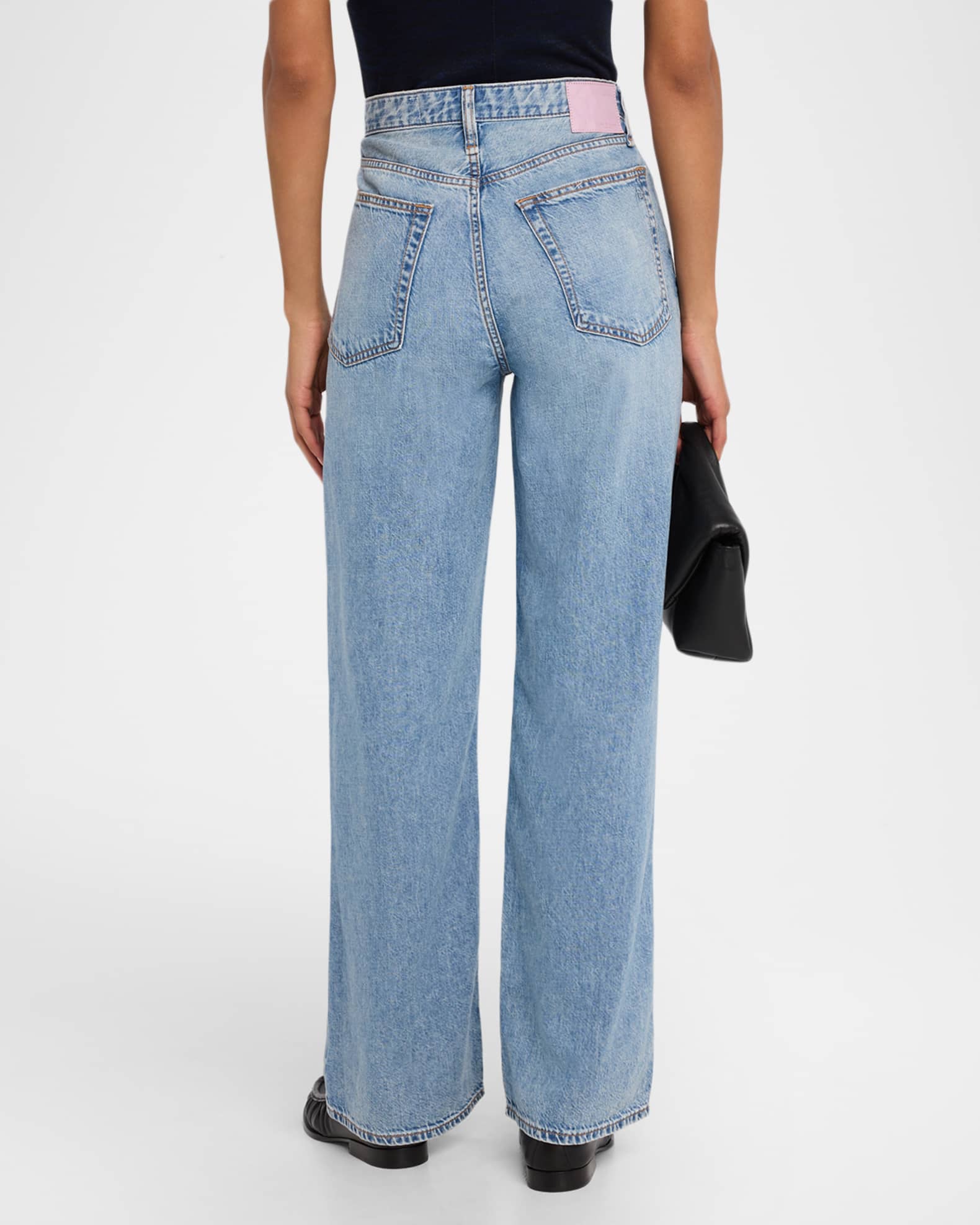 Rag & Bone Featherweight Logan Mid-Rise Wide Relaxed Jeans | Neiman Marcus