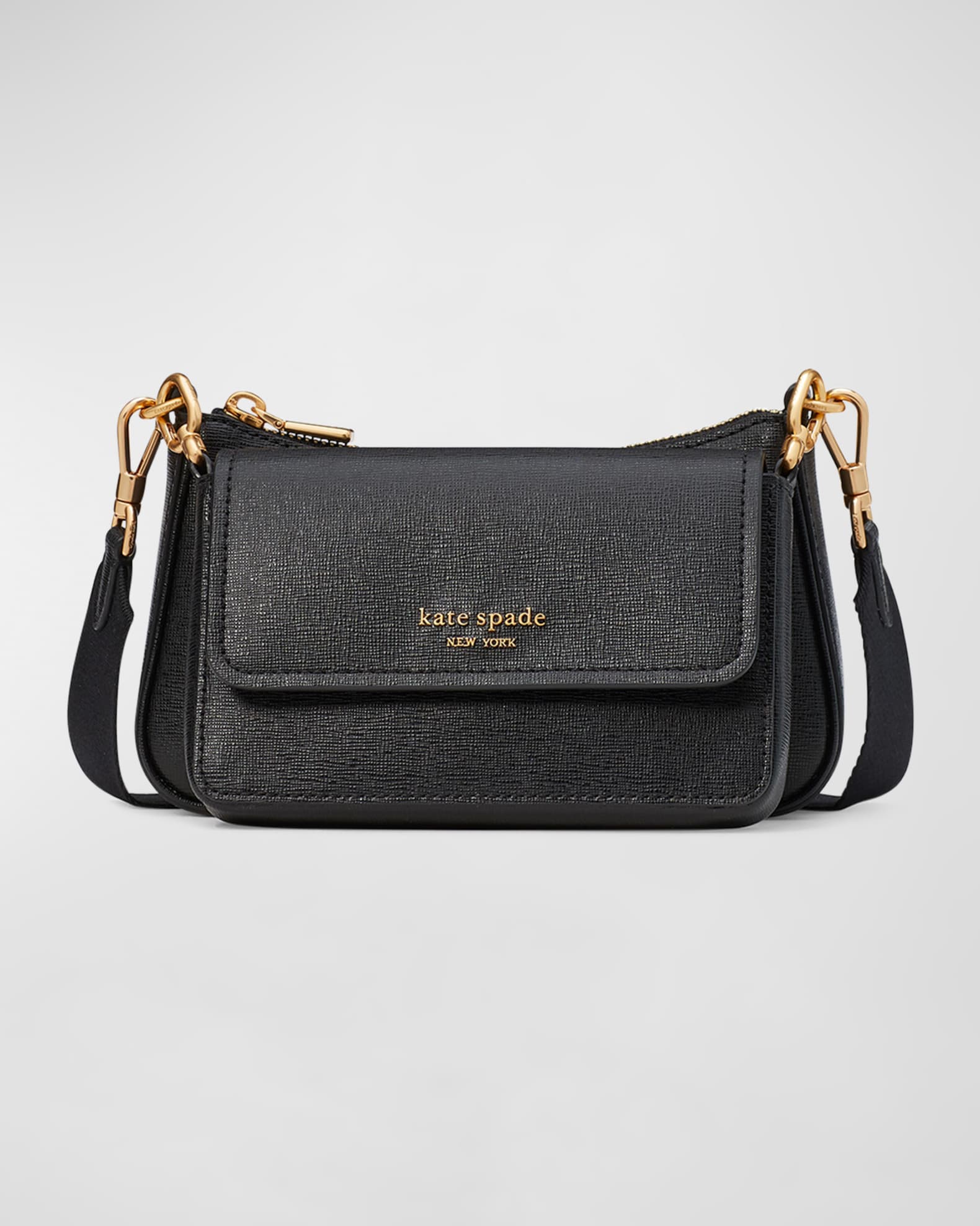 Kate Spade New York Double Up Leather Crossbody Bag Black
