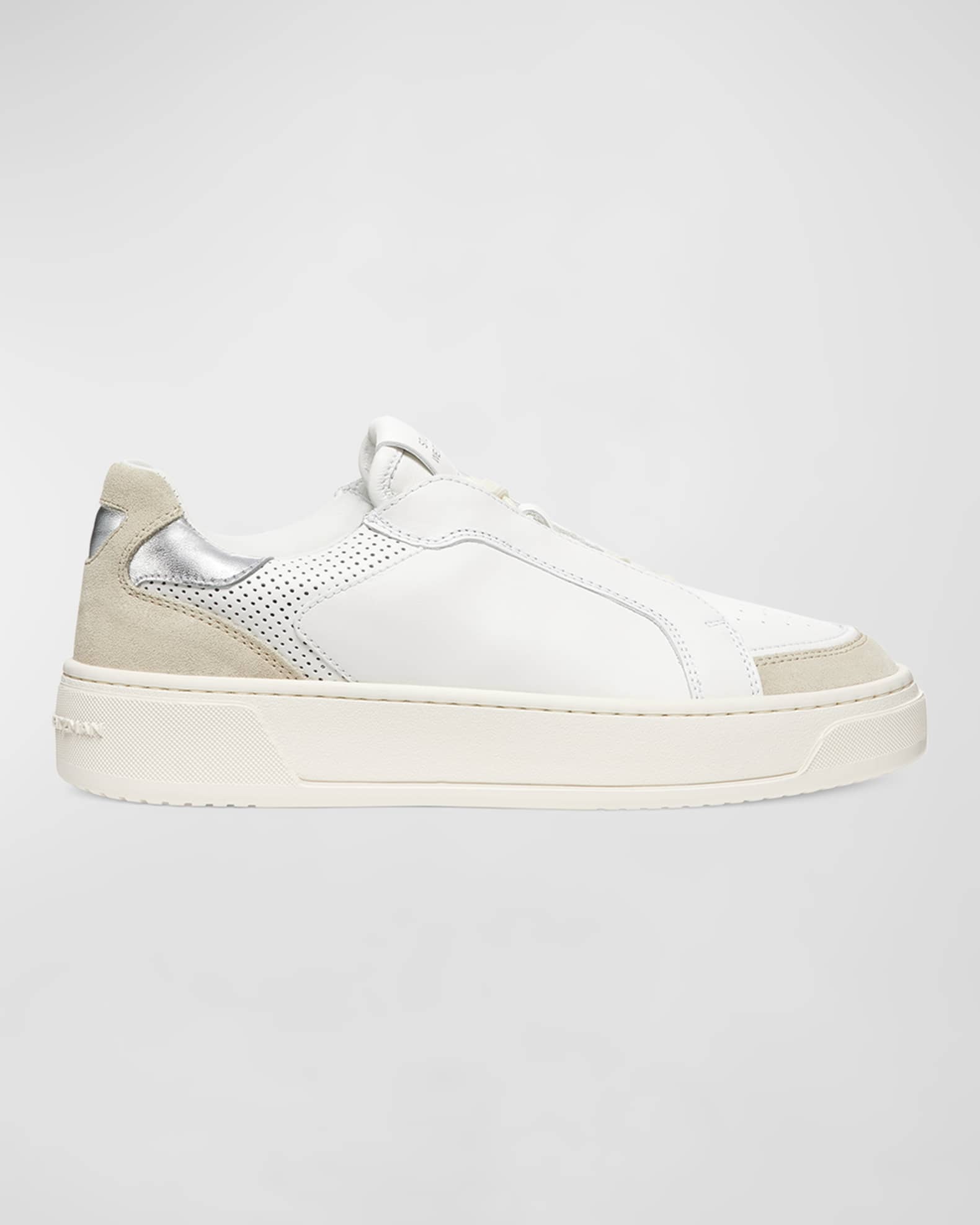 Courtside Mixed Leather Retro Low-Top Sneakers 0