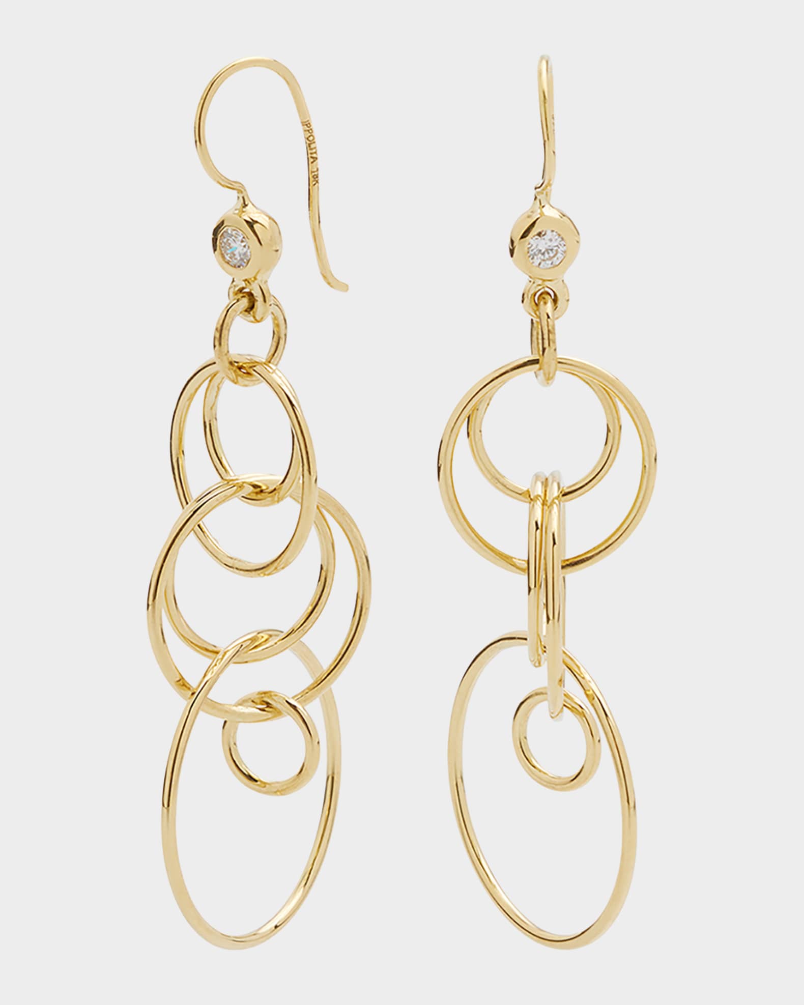 Mini Jet Set Earrings in 18K Gold  0