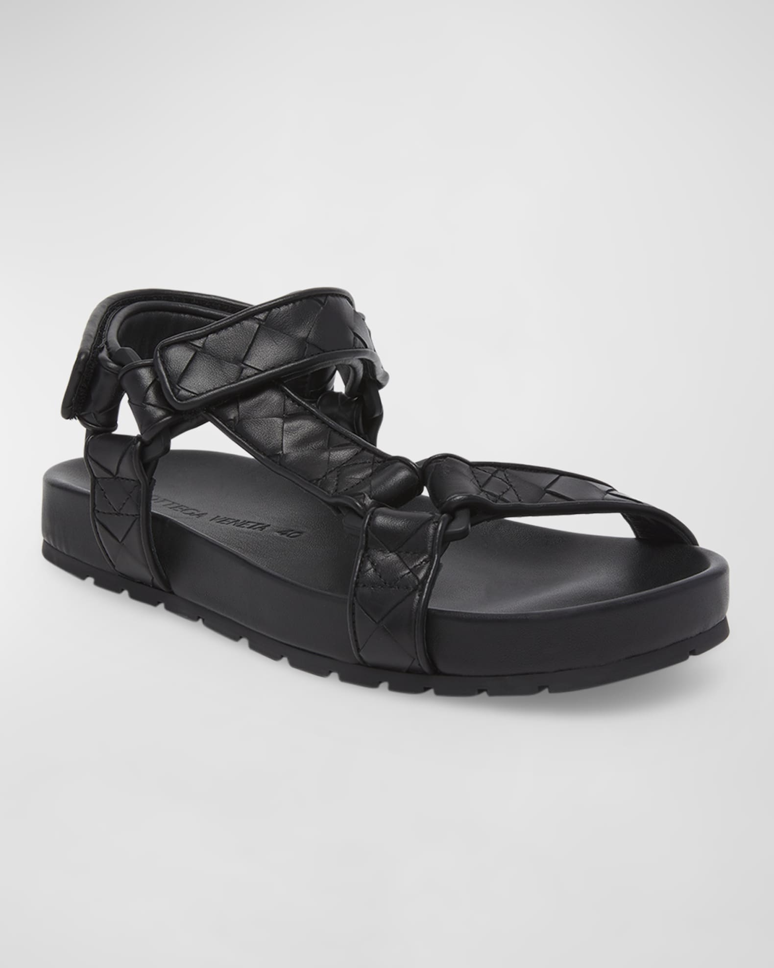 【関税＆送料込み】Bottega Veneta Trip Leather Sandals Bottega Veneta Trip Woven Leather Sporty Sandals | Neiman Marcus
