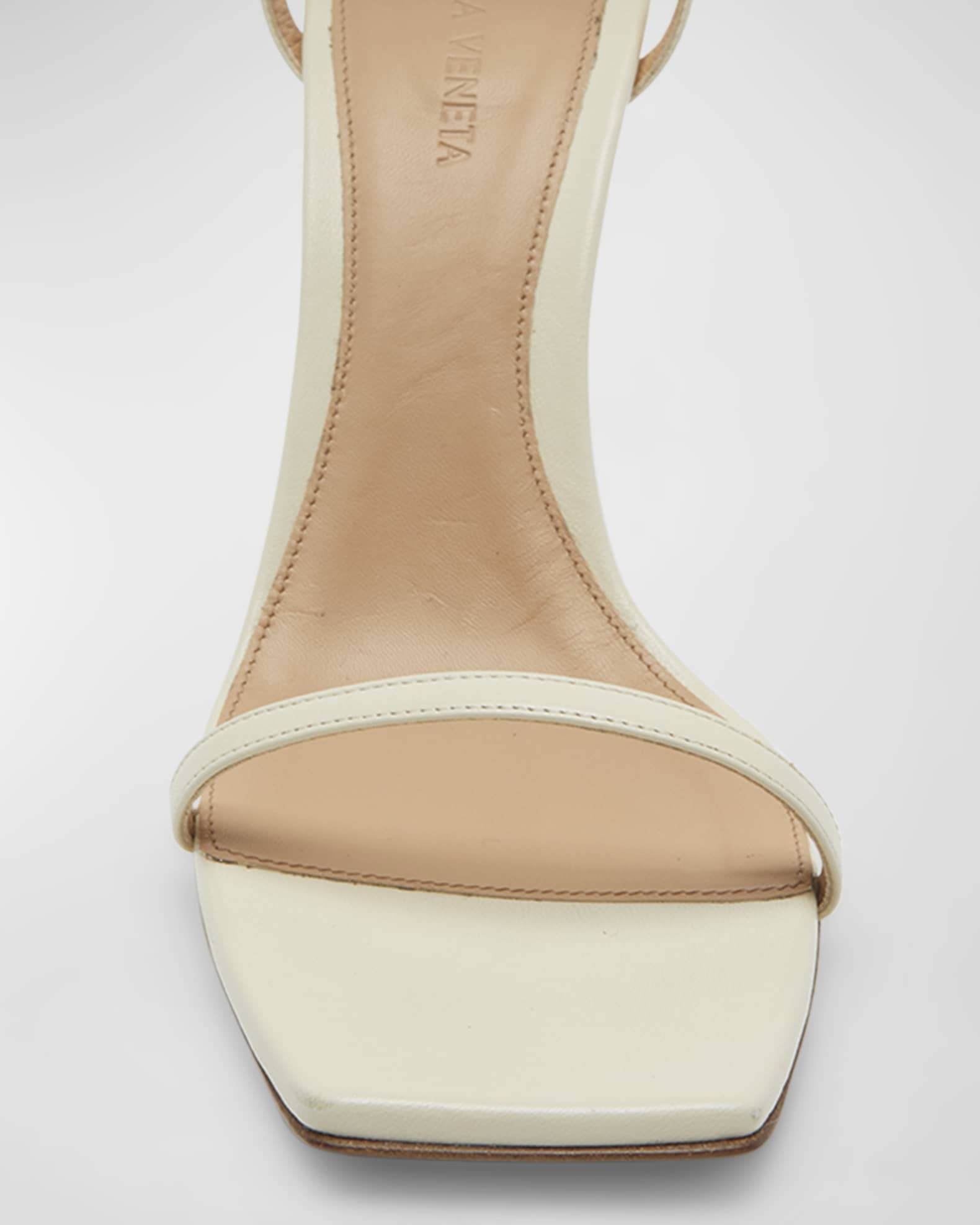 Bottega Veneta Leather Knot Heel Ankle Strap Sandals Neiman Marcus