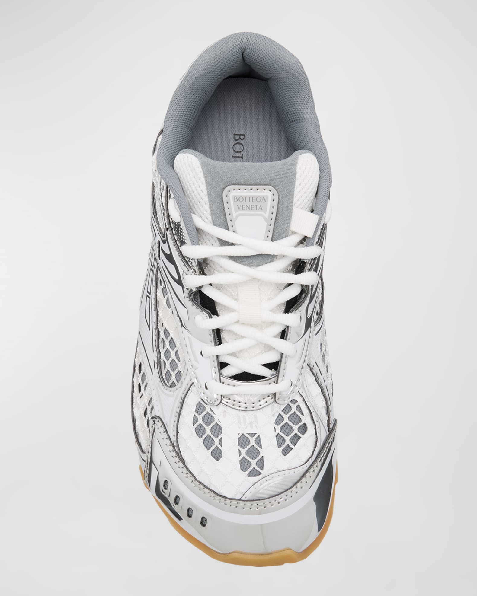 Bottega Veneta Orbit Metallic Net Runner Sneakers | Neiman