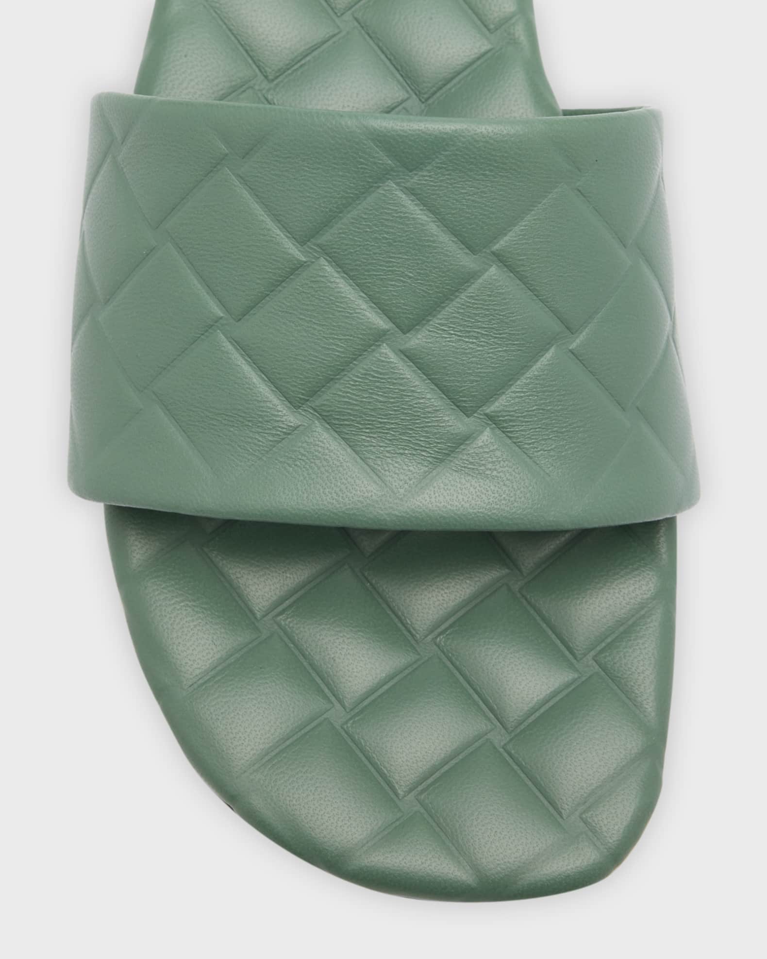 Bottega Veneta Quilted Leather Flat Slide Sandals | Neiman