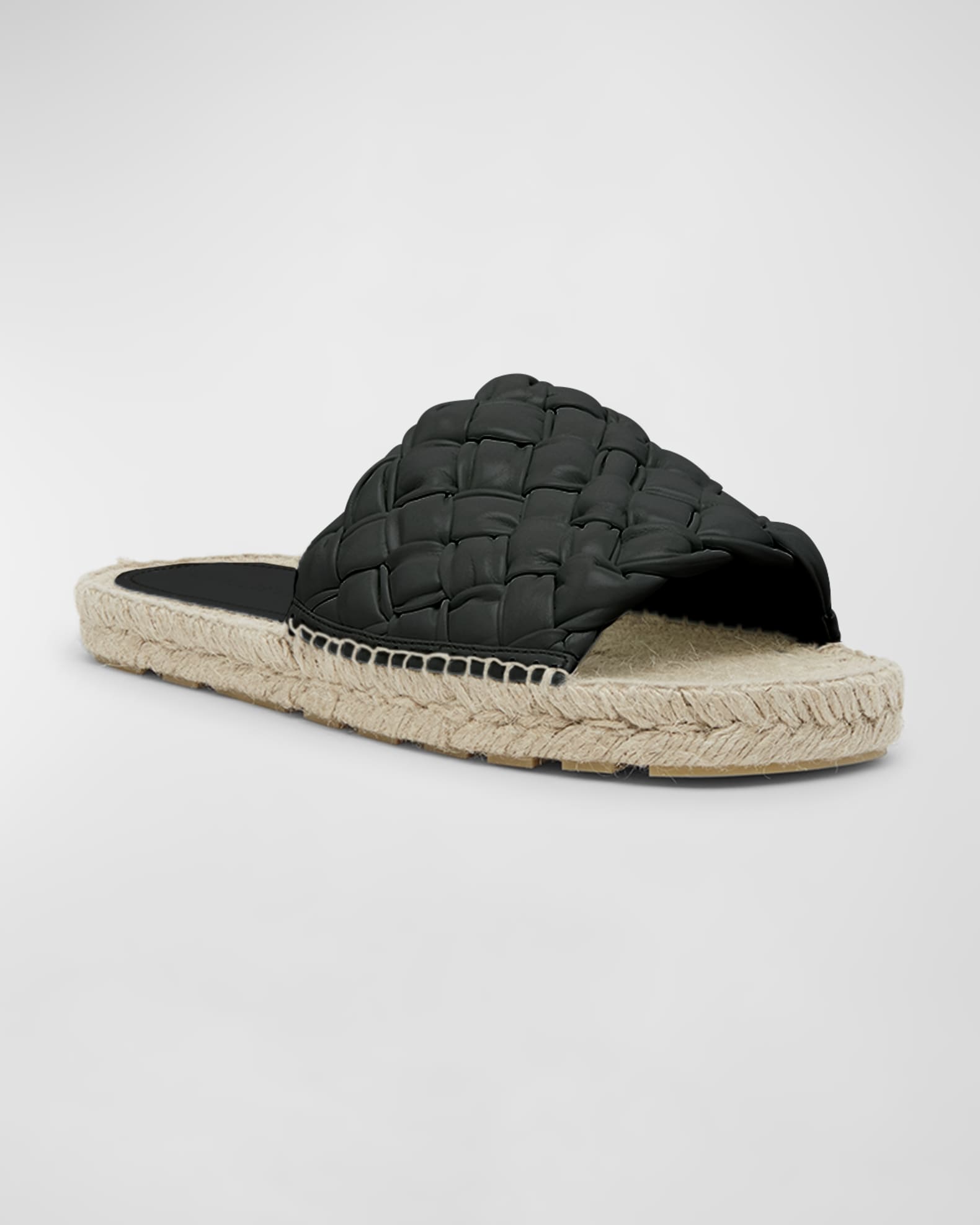サンダル・ミュール Bottega Veneta Black nappa leather Cushion sandals black-leather-cushion-bottega-