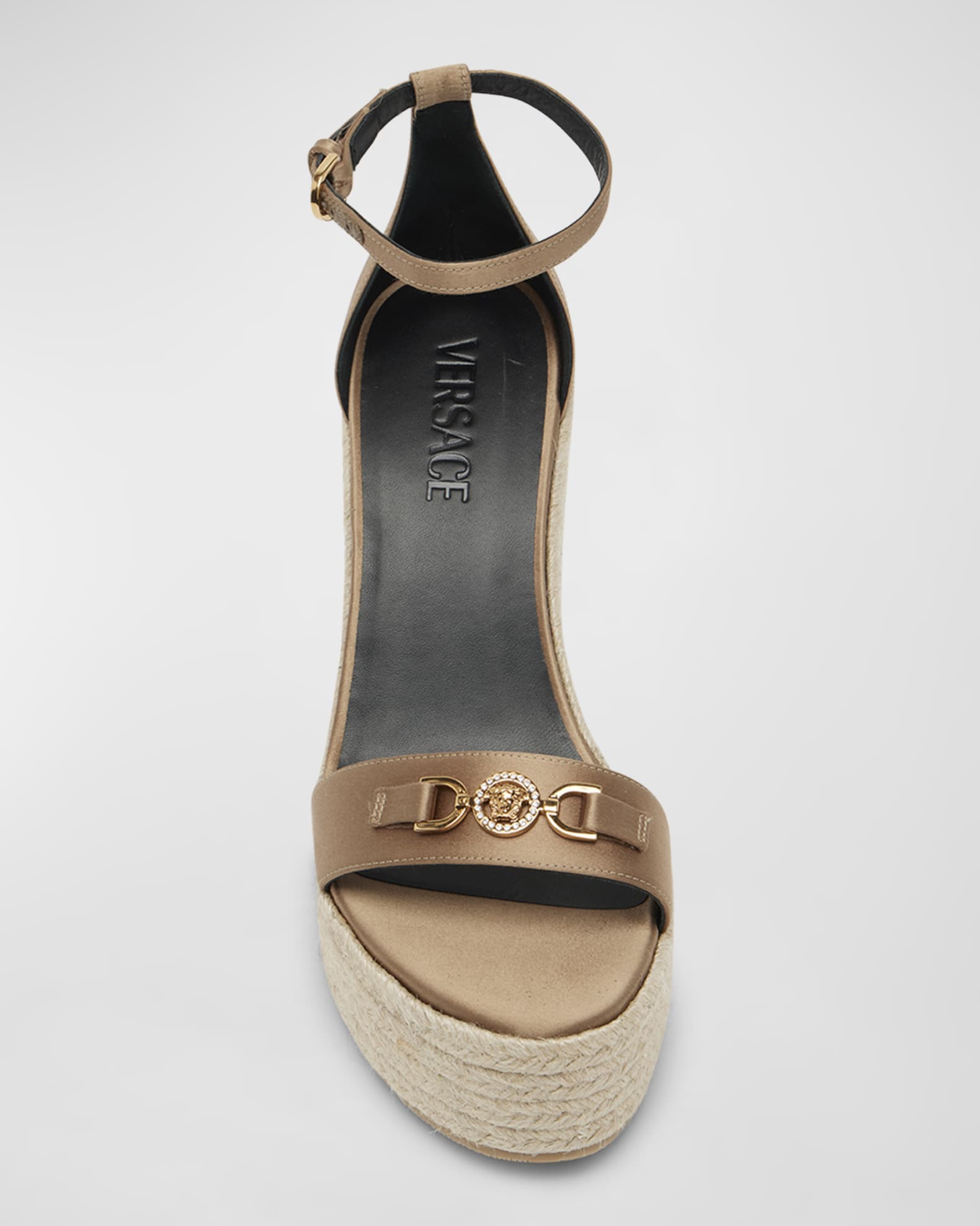 Medusa Silk Ankle Strap Wedge Espadrilles Neiman Marcus