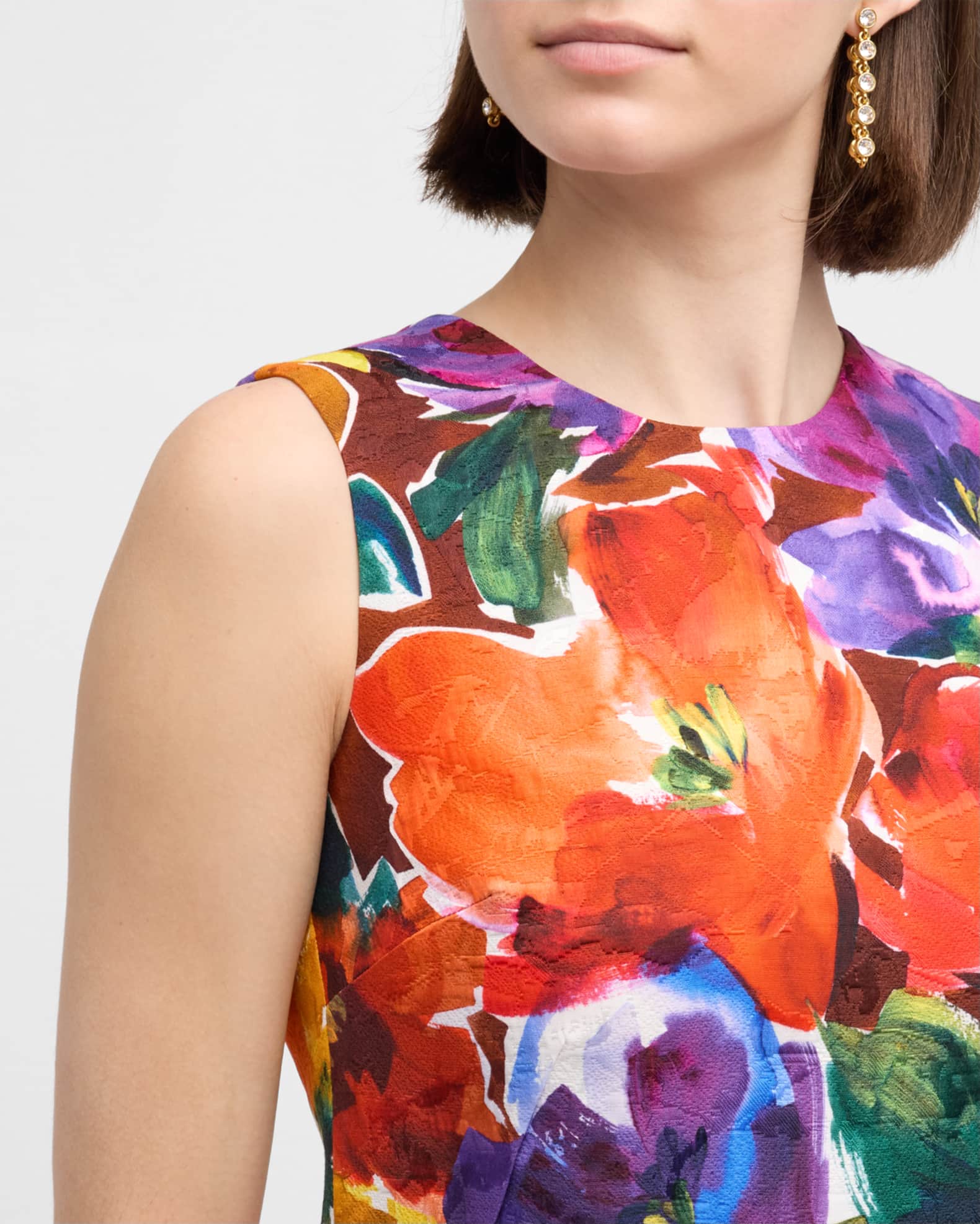 Dolce&Gabbana Abstract Floral Shift Dress | Neiman Marcus