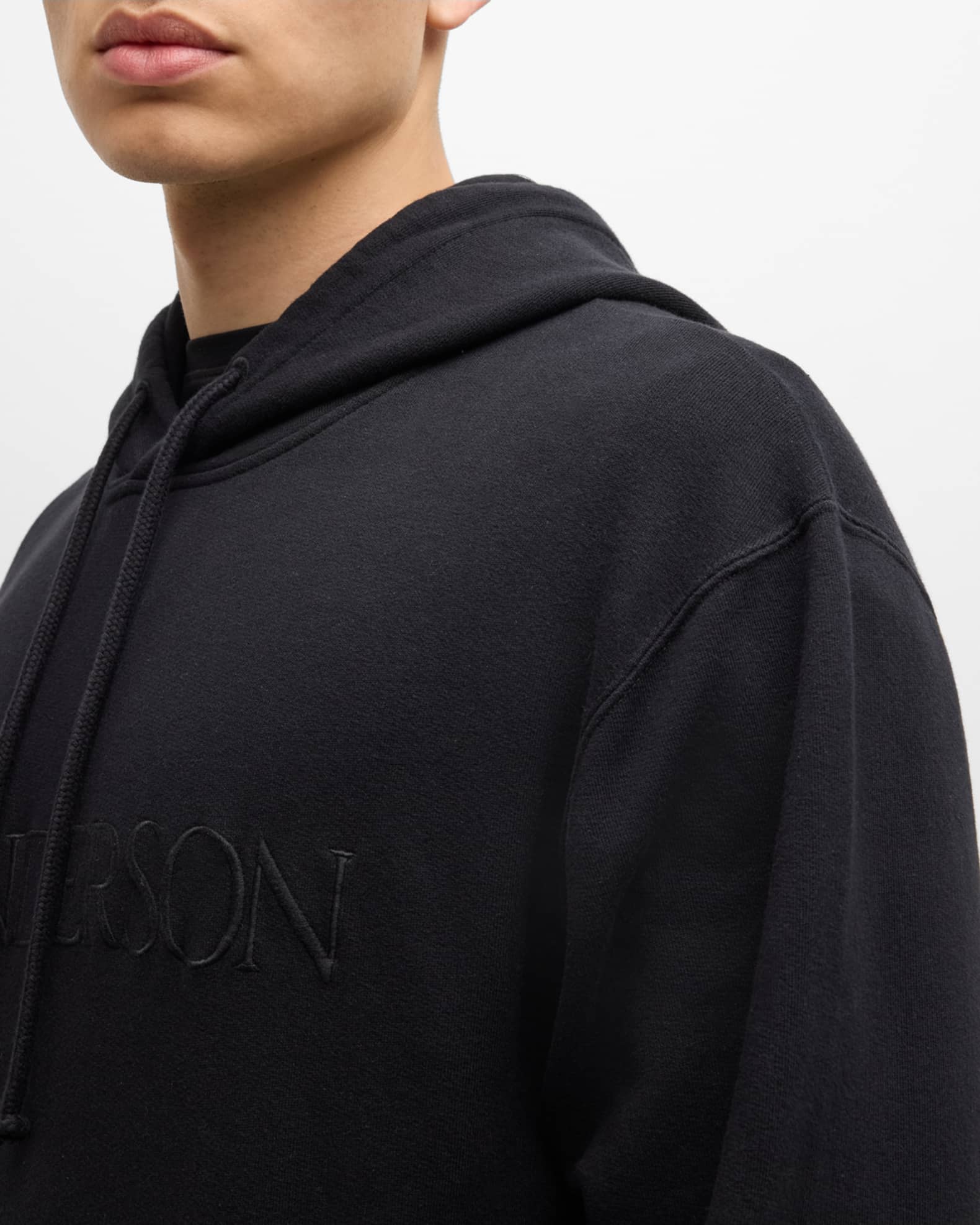 JW Anderson Men's Embroidered Logo Hoodie | Neiman Marcus