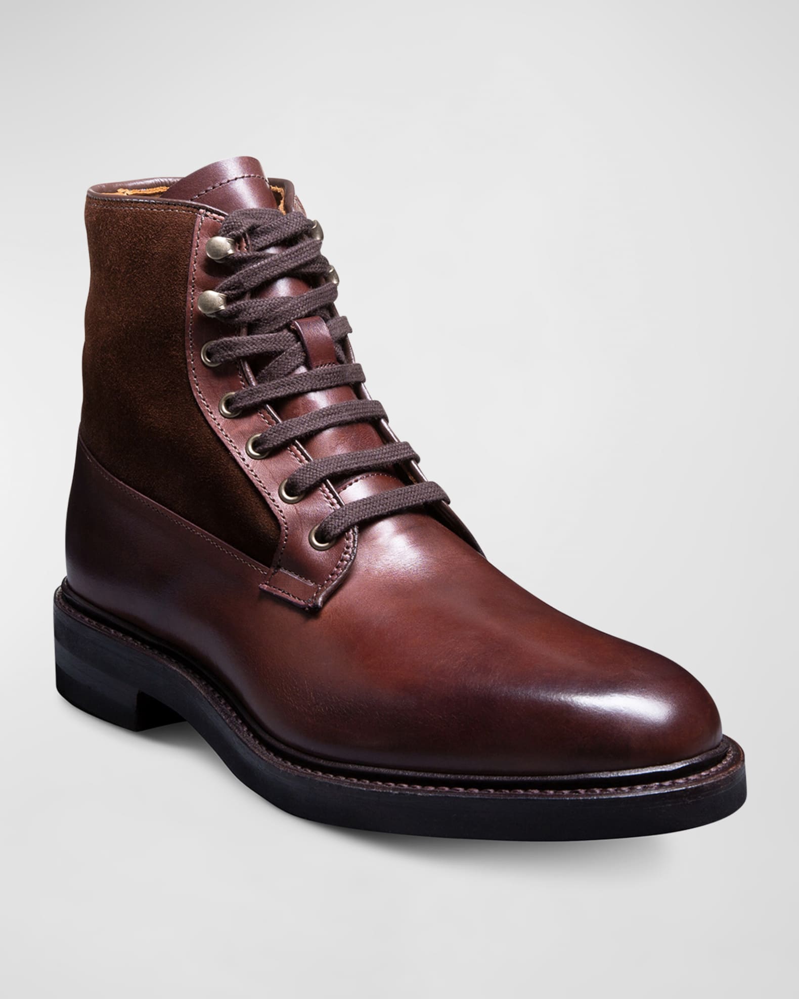 Allen Edmonds Men's Dain Leather and Suede Lace-Up Boots | Neiman Marcus