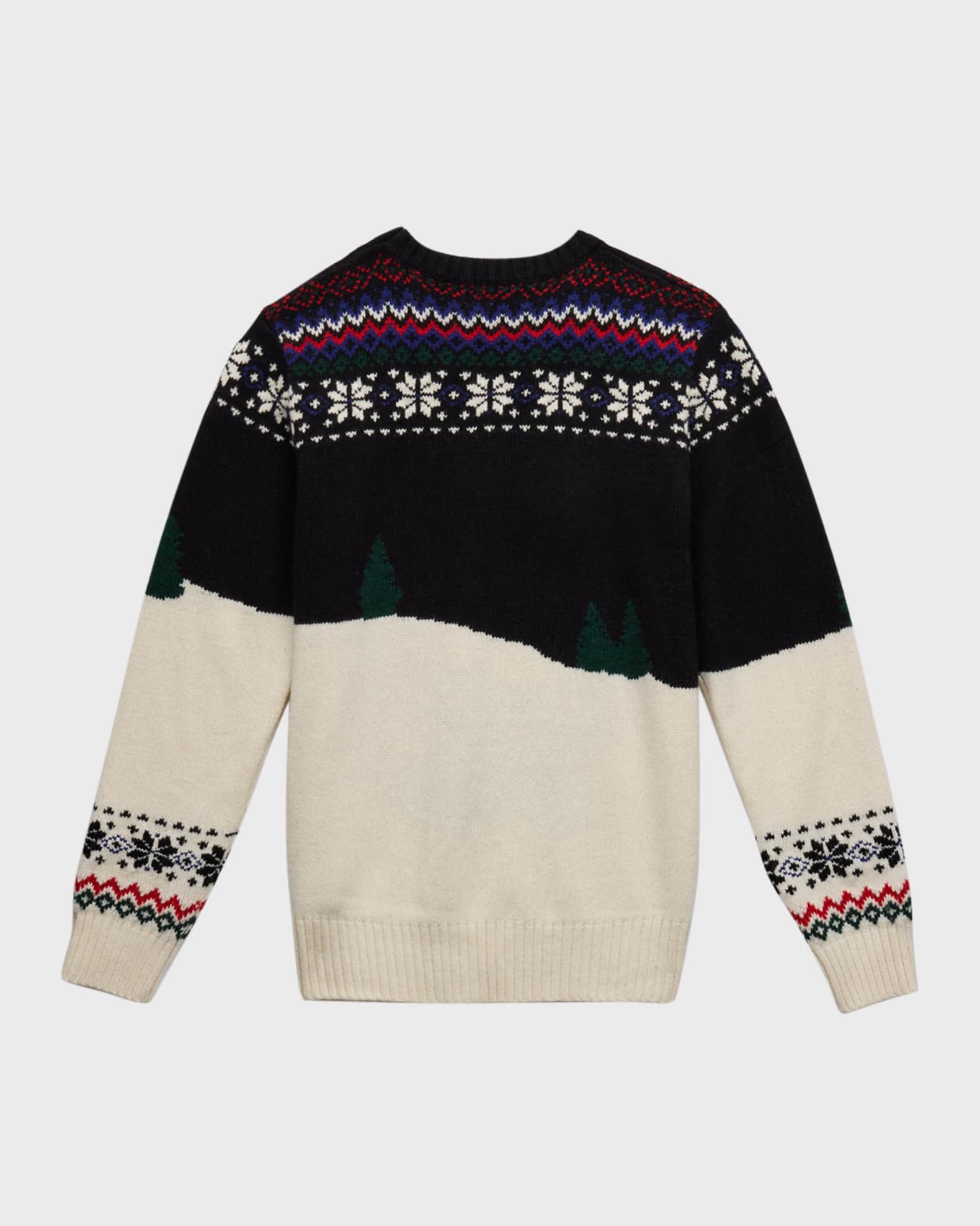 Boy s Fair Isle Festive Polo Bear Wool Sweater Neiman Marcus
