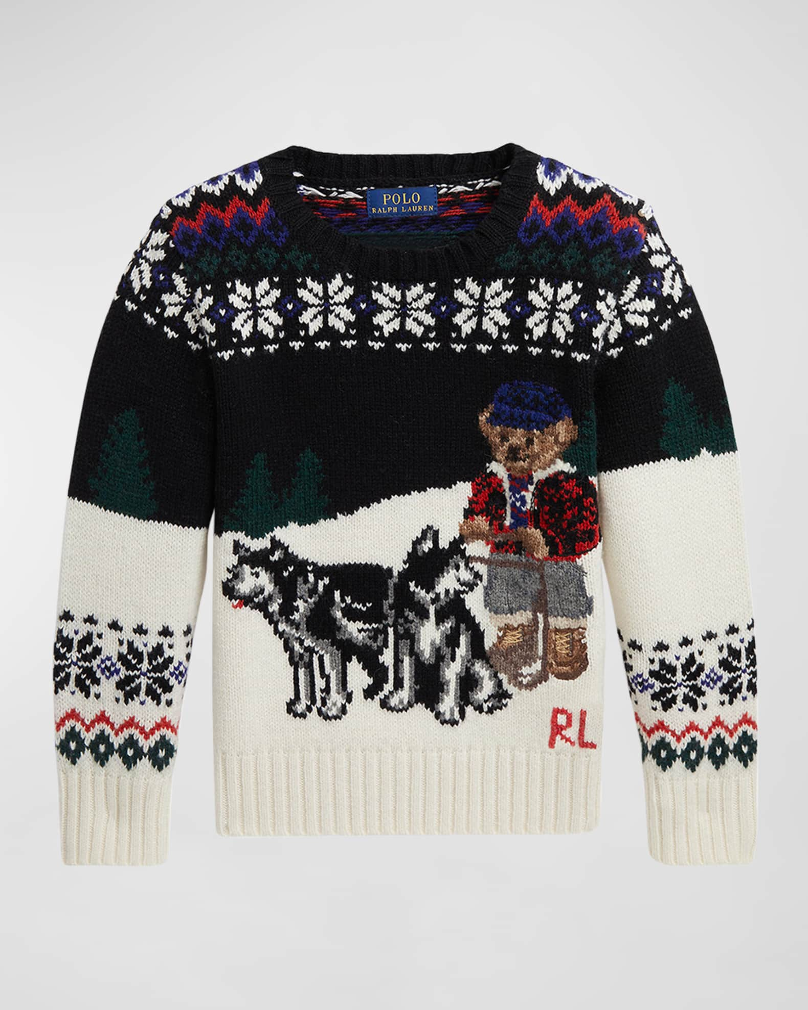 Polo Ralph Lauren Fancy Bear Embroidered Wool And Cashmere-blend Sweater in  Natural