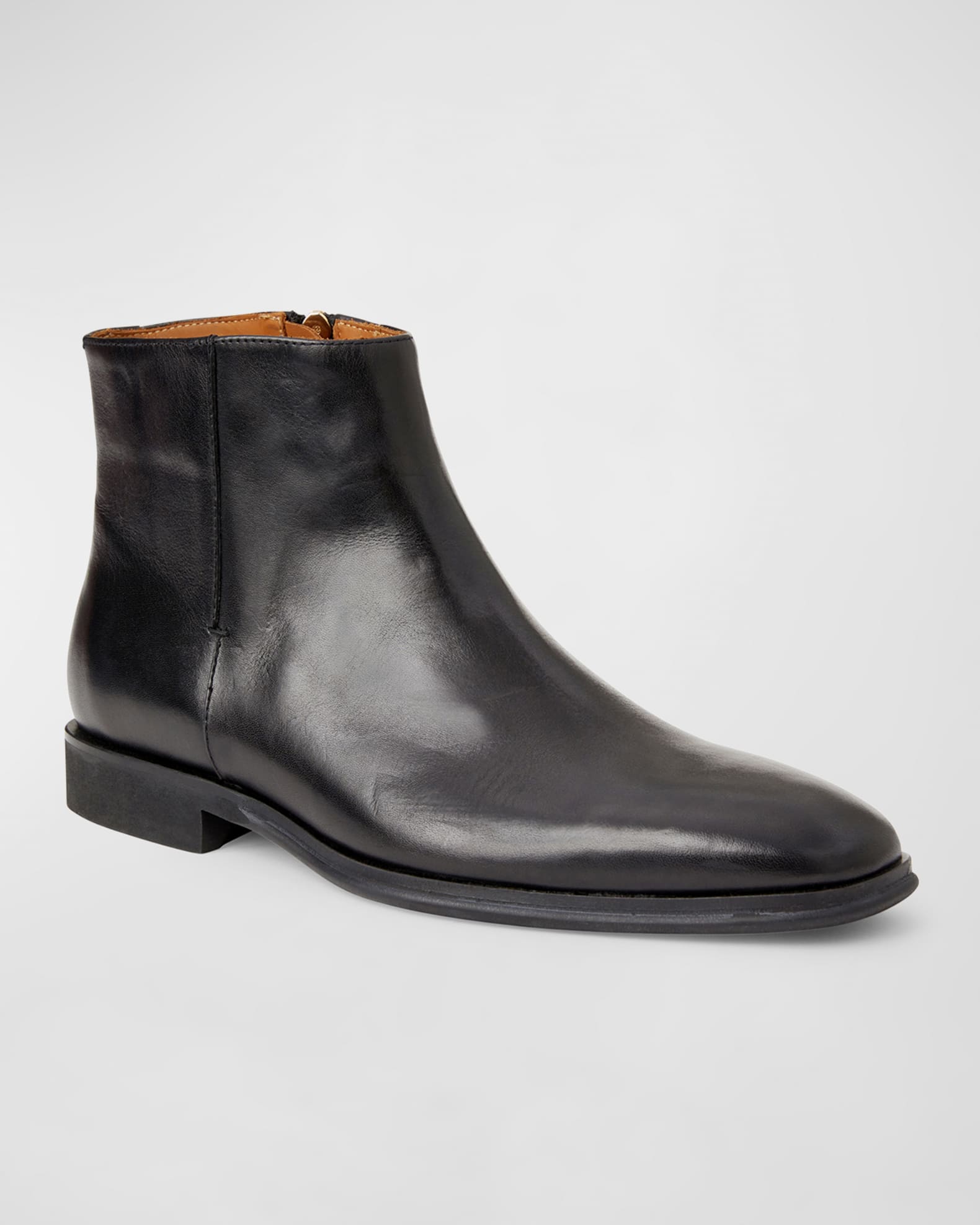 Men s Raging Leather Zip Ankle Boots