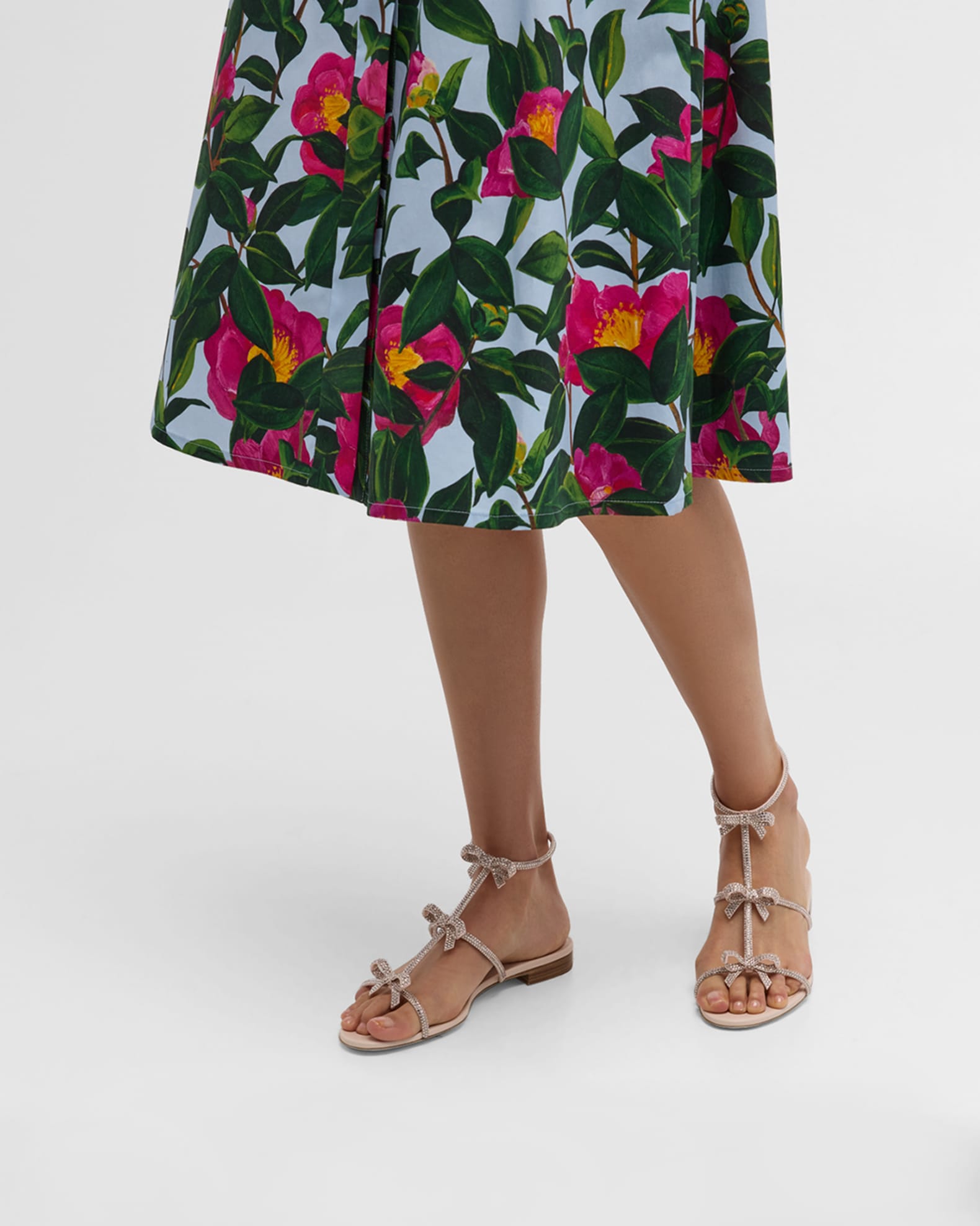 Caterina Embellished Bows Ankle-Strap Sandals 1