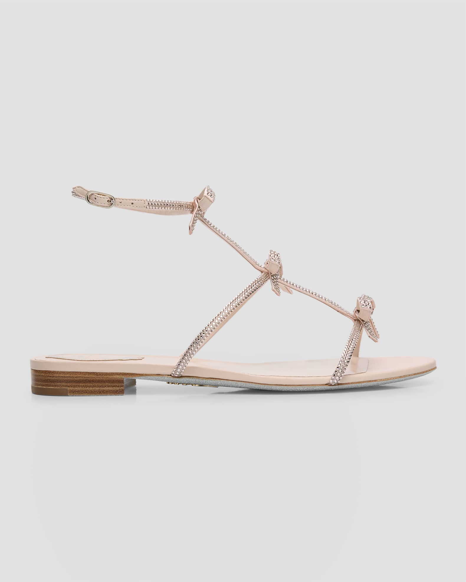 Caterina Embellished Bows Ankle-Strap Sandals 0