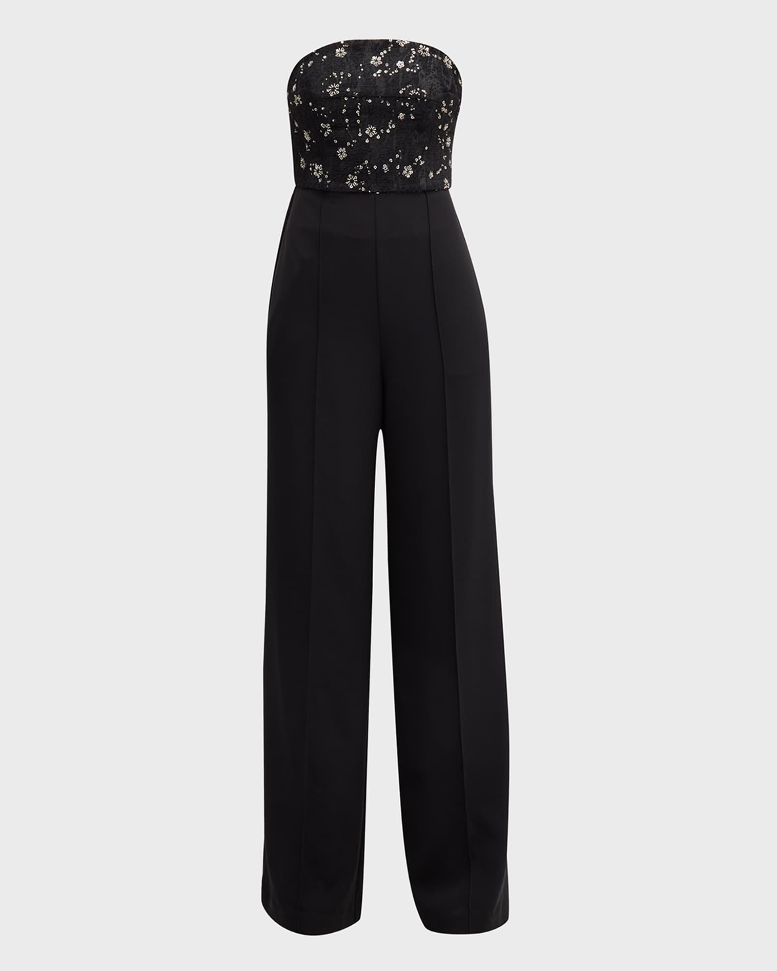 Milly Spencer Strapless Beaded Jumpsuit Neiman Marcus