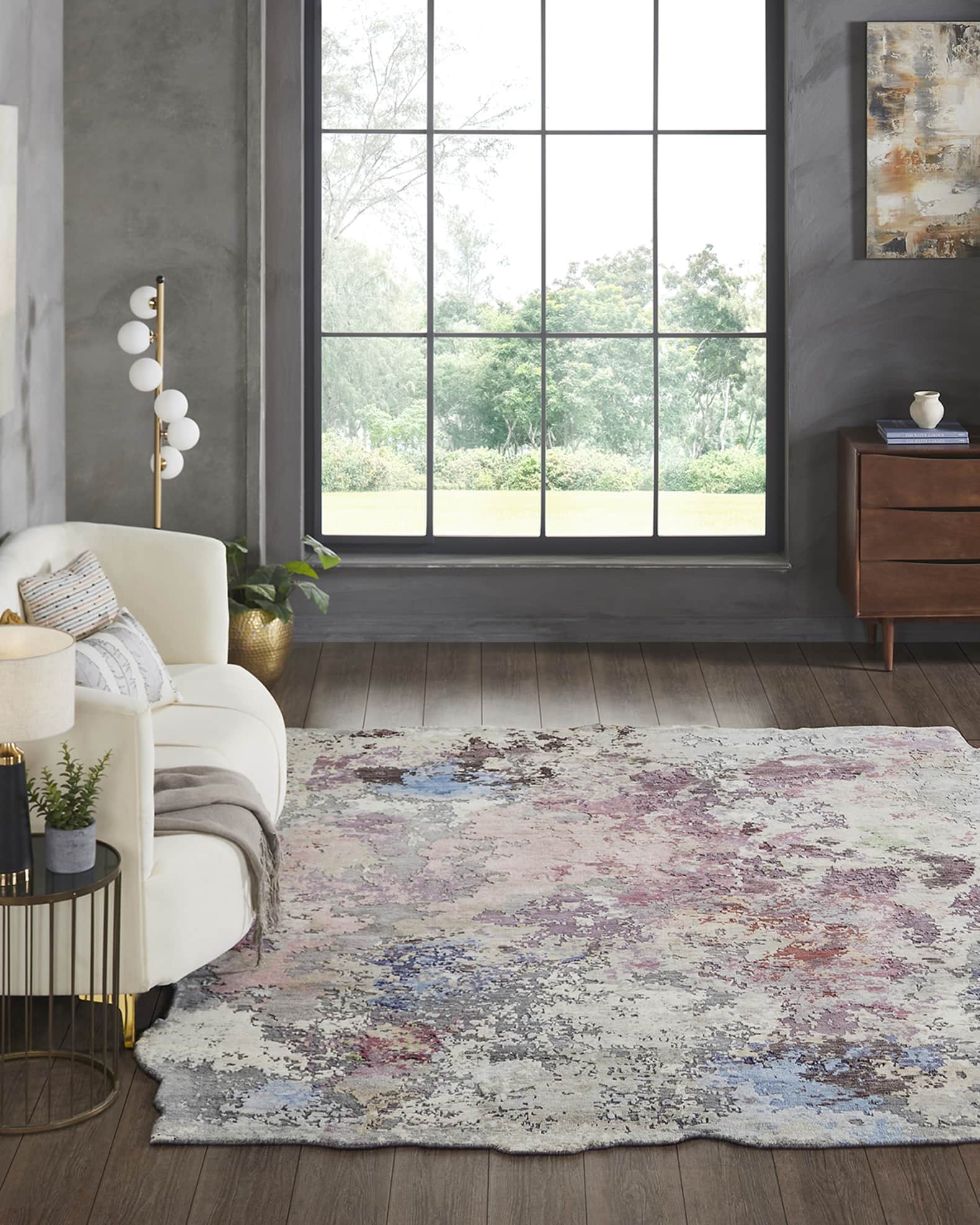 Abstract Hand-Knotted Rug, 2' x 10' 1
