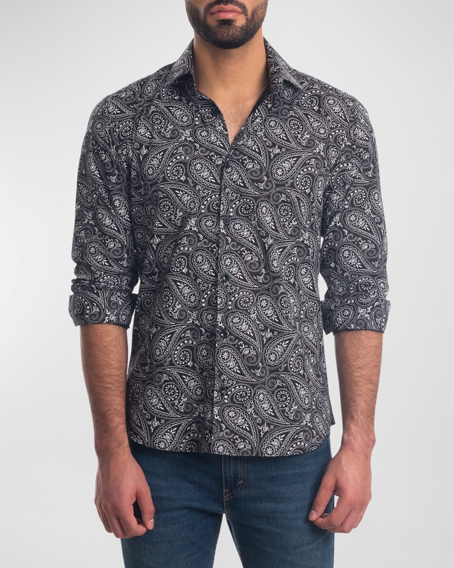 Jared Lang Men's Paisley ButtonDown Shirt Neiman Marcus