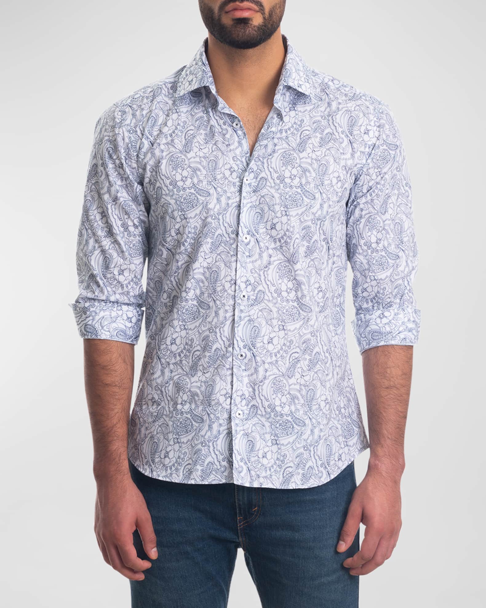 Jared Lang Men's Paisley ButtonDown Shirt Neiman Marcus