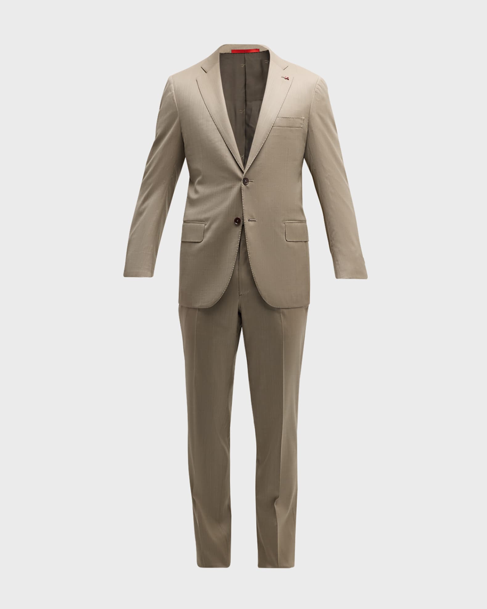 Men's Wool-Silk Herringbone Suit 0