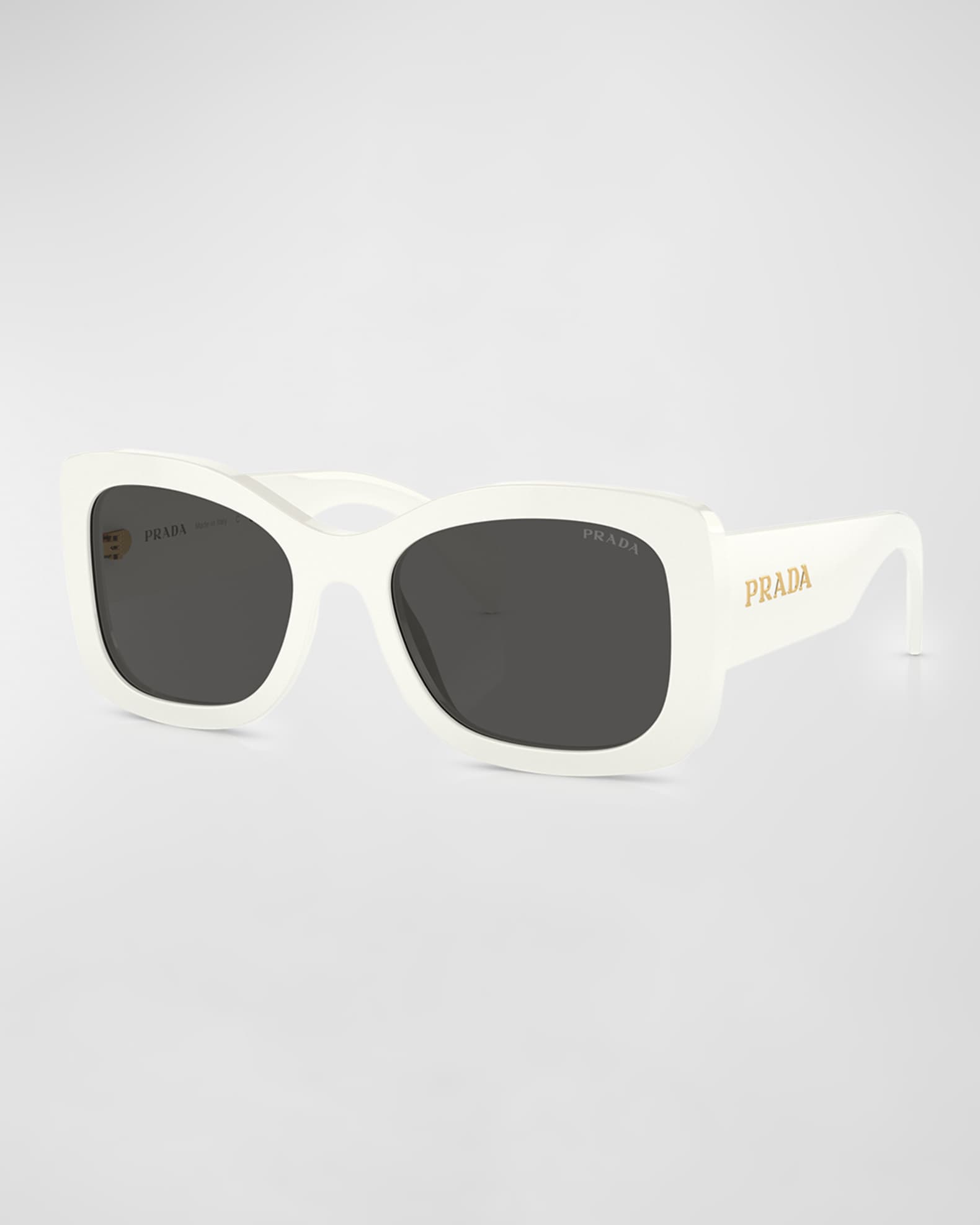 Prada Logo Acetate Oval Sunglasses | Neiman Marcus