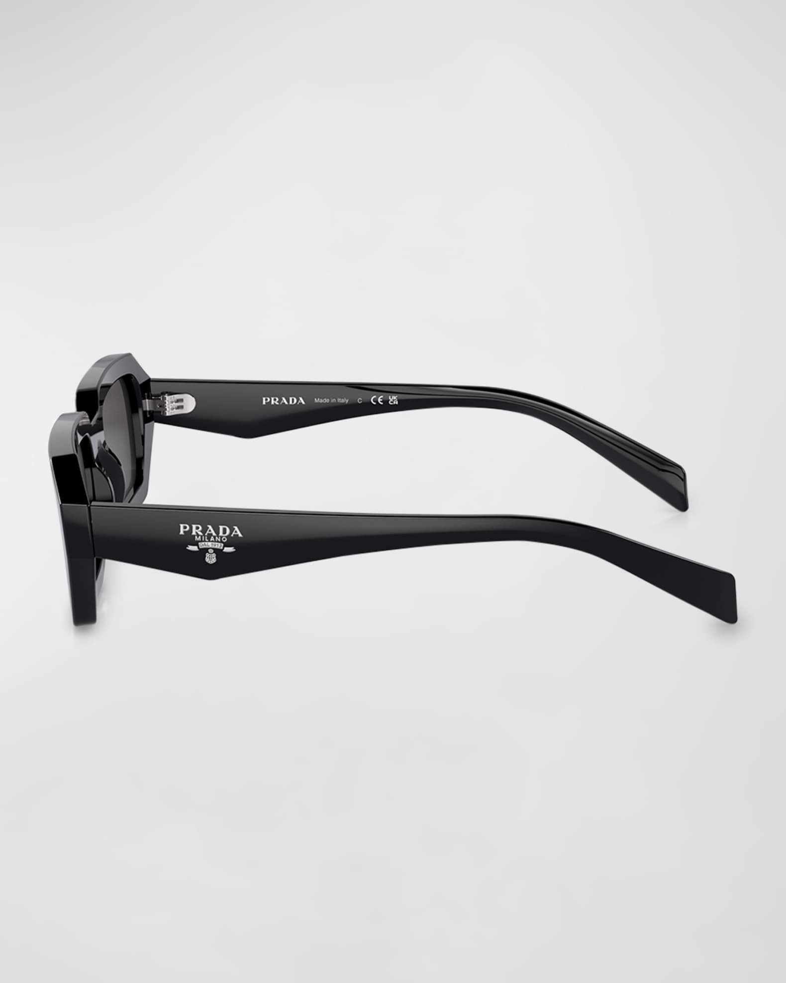 Triangle Logo Acetate Rectangle Sunglasses  1