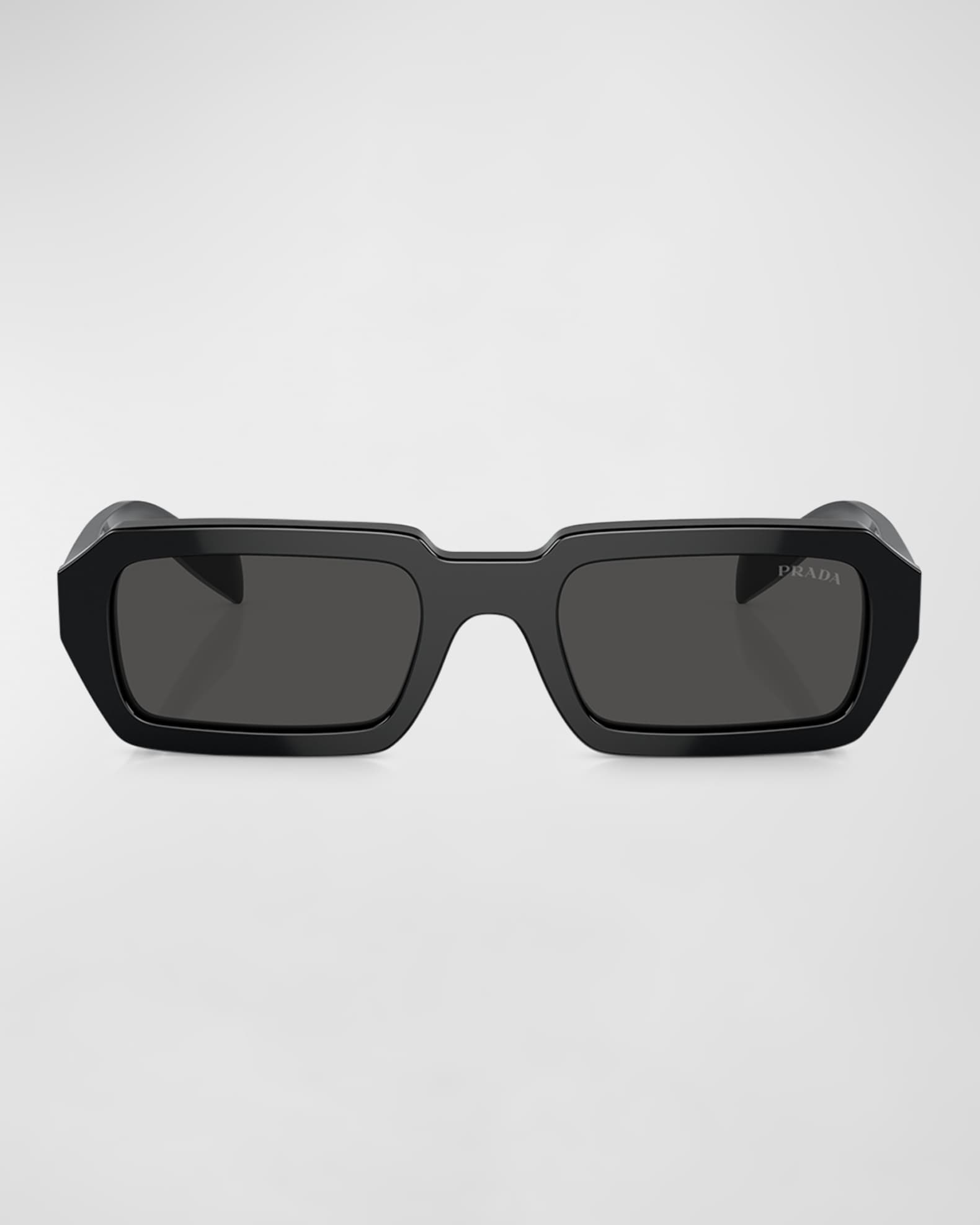 Prada Triangle Logo Acetate Rectangle Sunglasses | Neiman Marcus