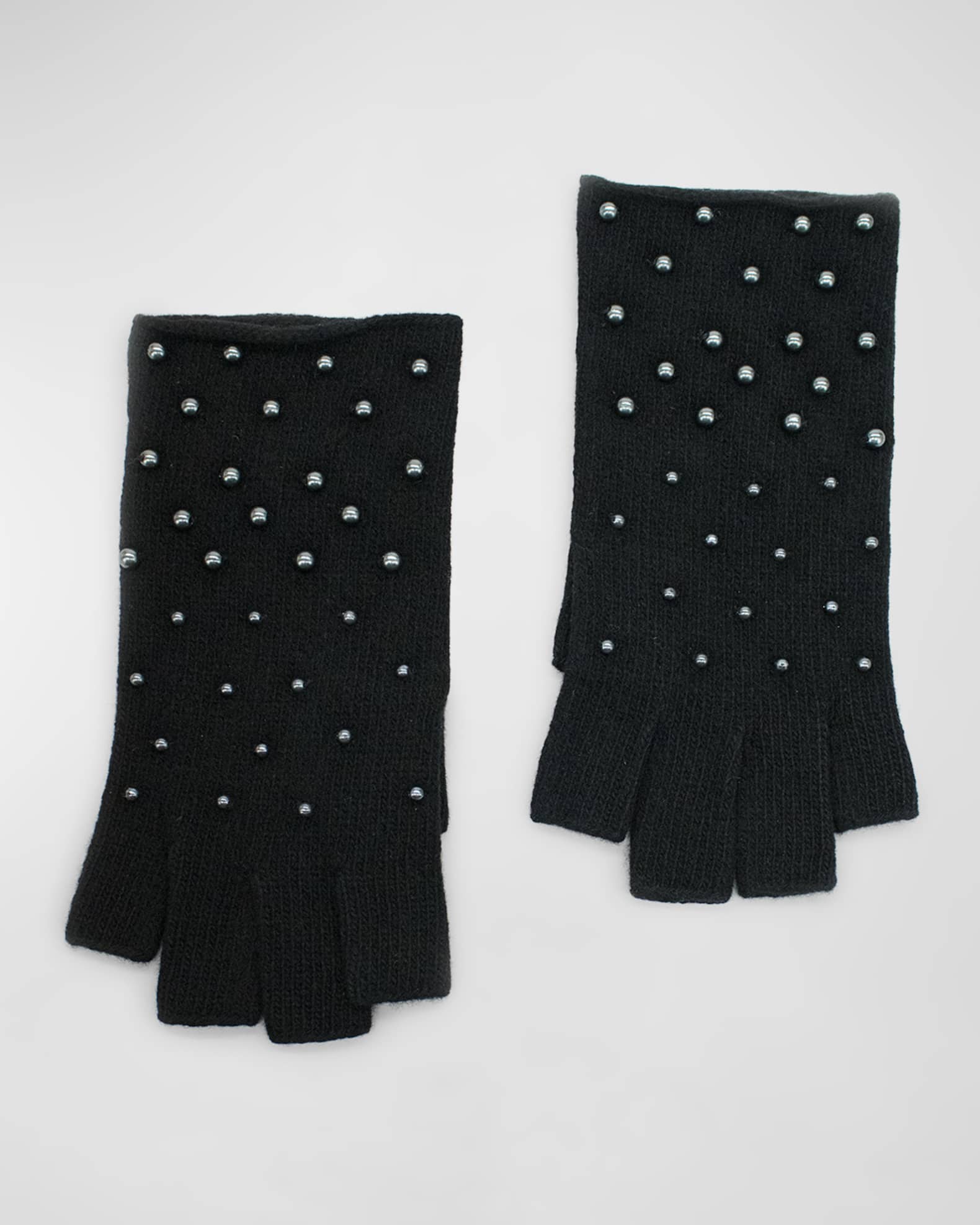 Portolano Fingerless Gloves with Scattered Faux Pearls