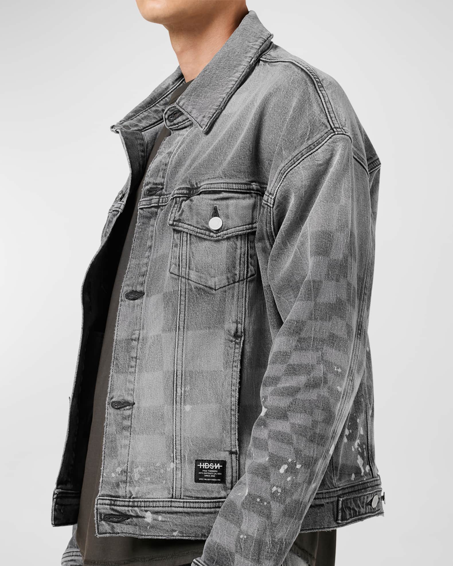 Men s Check Denim Trucker Jacket