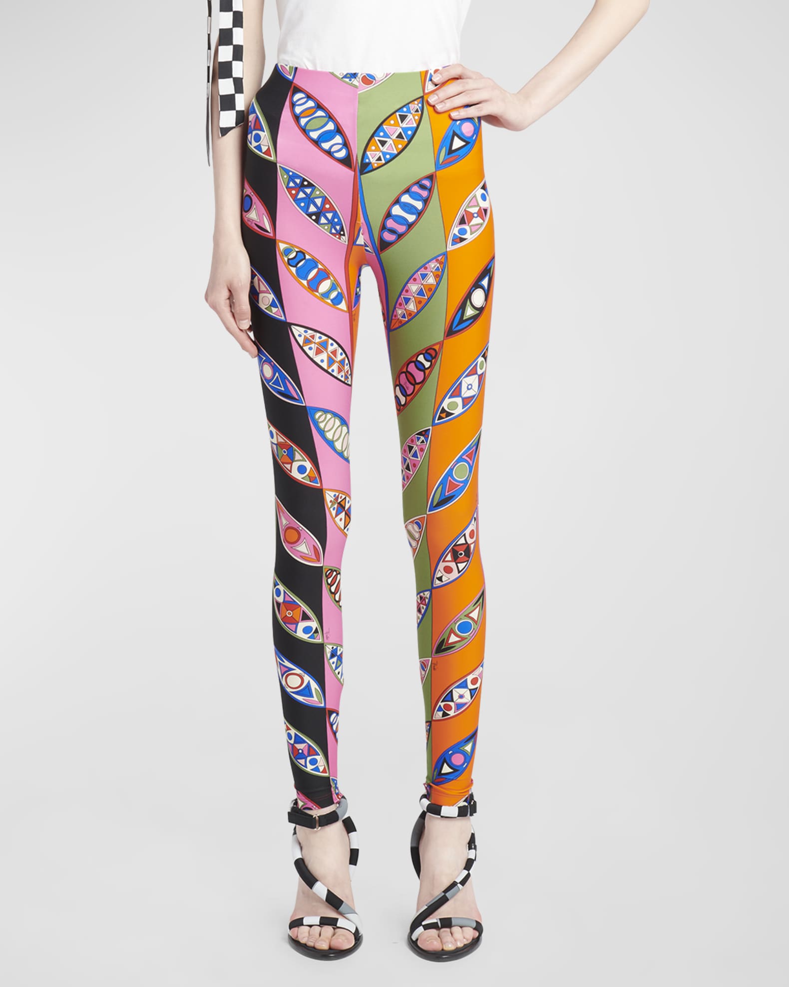Emilio Pucci Abstract-Print Ankle Leggings