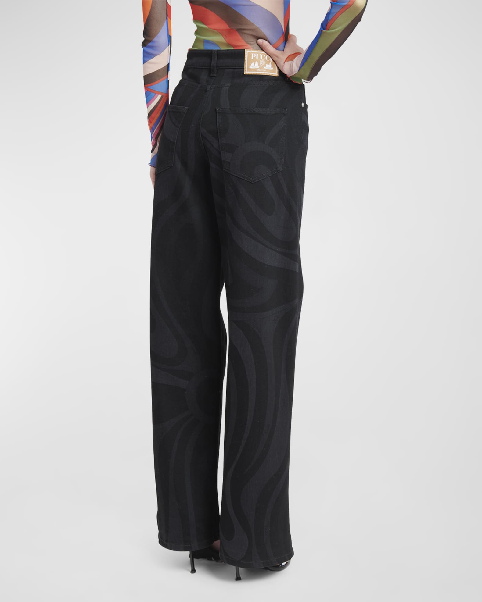 PUCCI Print Palm Trousers (Black) main image 1