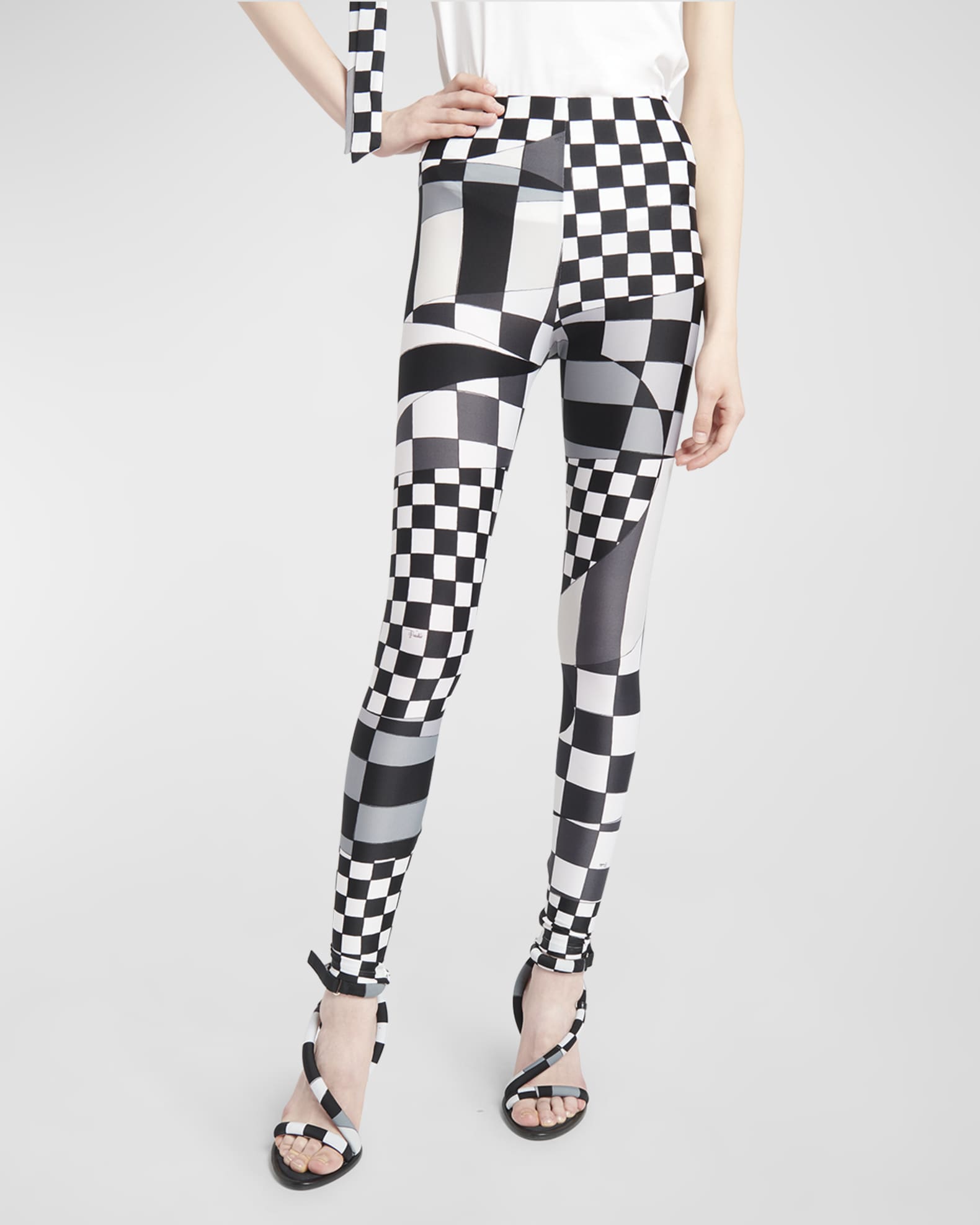 Emilio Pucci Abstract-Print Lycra Ankle Leggings